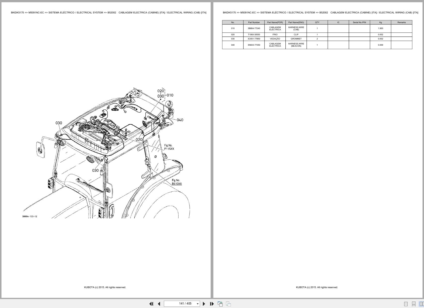 Kubota Tractor M5091NC EC Spare Parts Catalog EN PT (2)