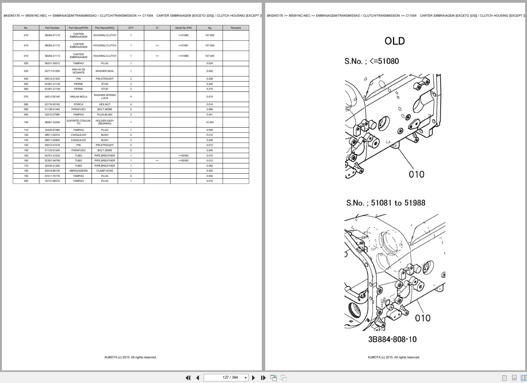 Kubota Tractor M5091NC NEC Spare Parts Catalog EN PT (2)