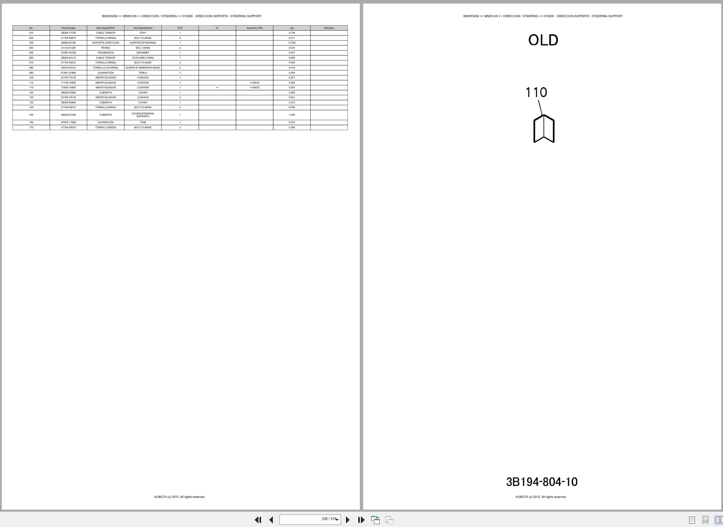 Kubota Tractor M5091UN Spare Parts Catalog EN ES (3)