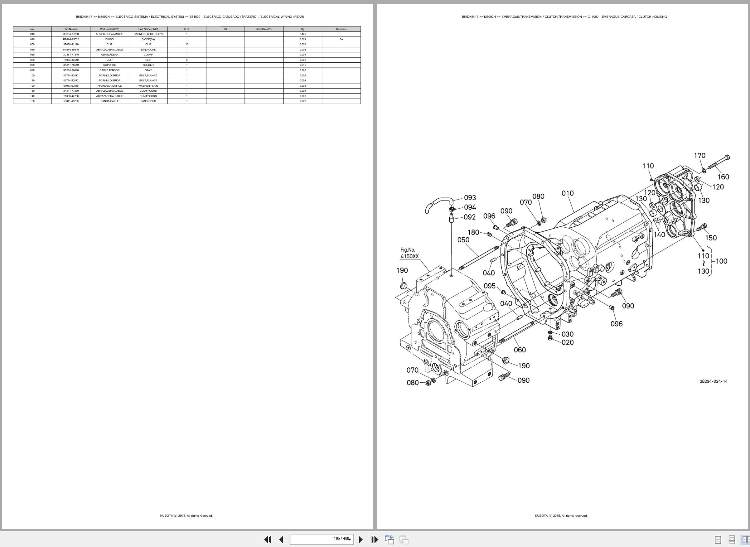 Kubota Tractor M5092H Spare Parts Catalog EN ES (2)
