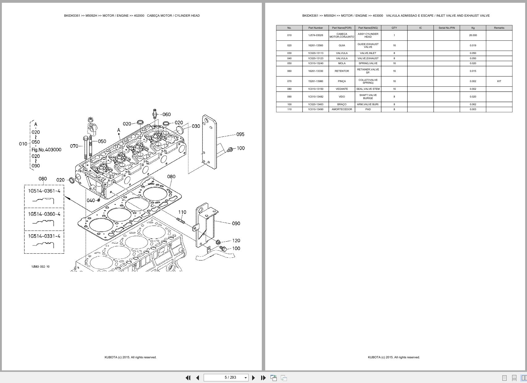 Kubota Tractor M5092H Spare Parts Catalog EN PT (3)