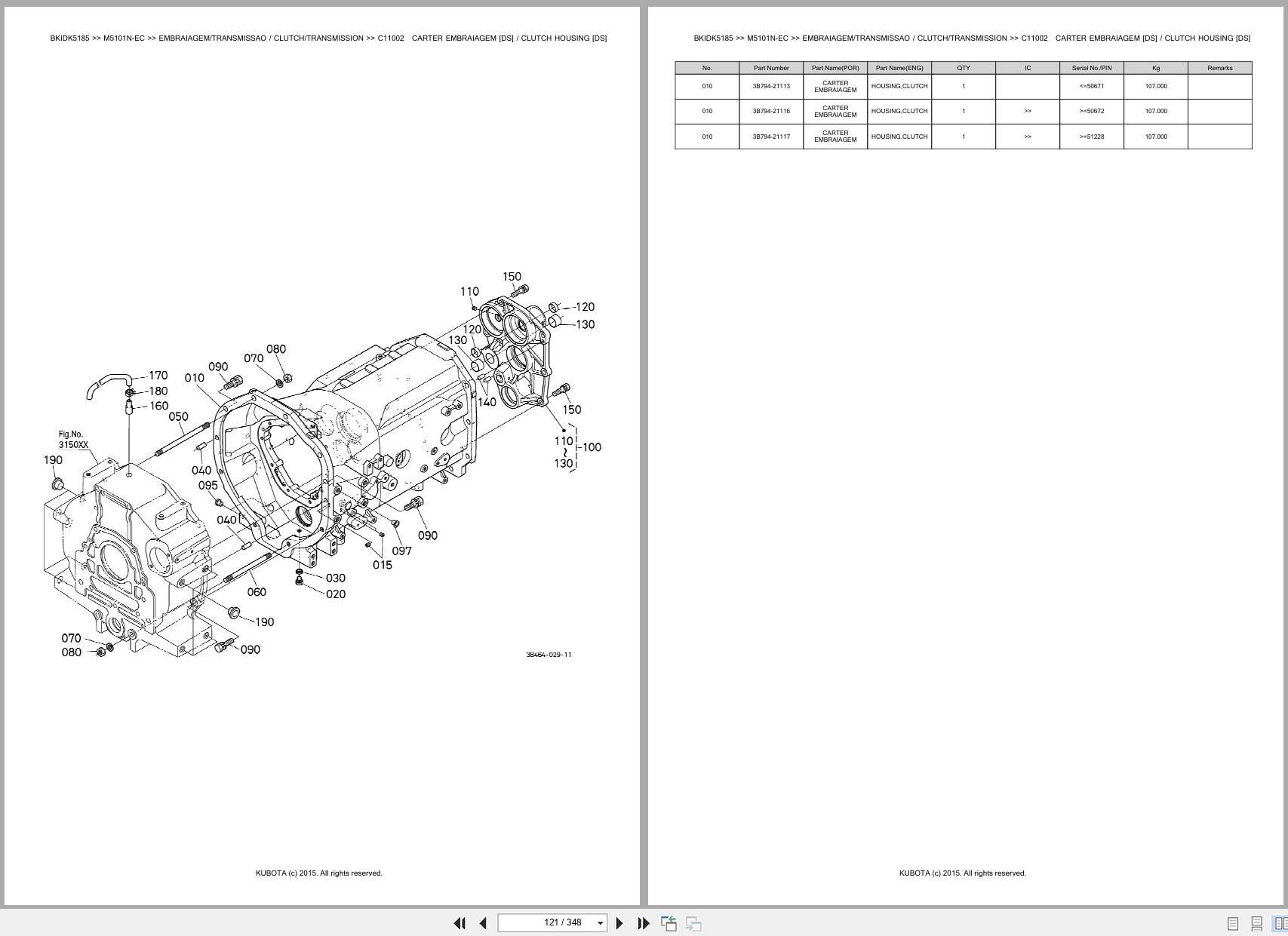 Kubota Tractor M5101N EC Spare Parts Catalog EN PT (2)