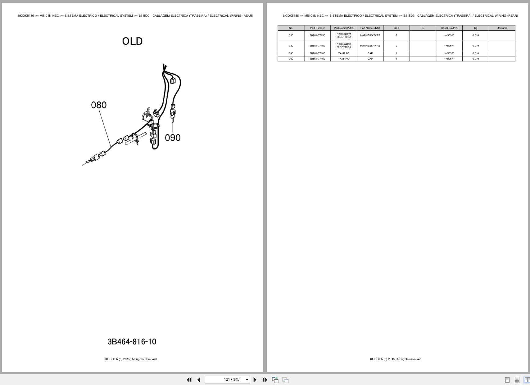 Kubota Tractor M5101N NEC Spare Parts Catalog EN PT (2)