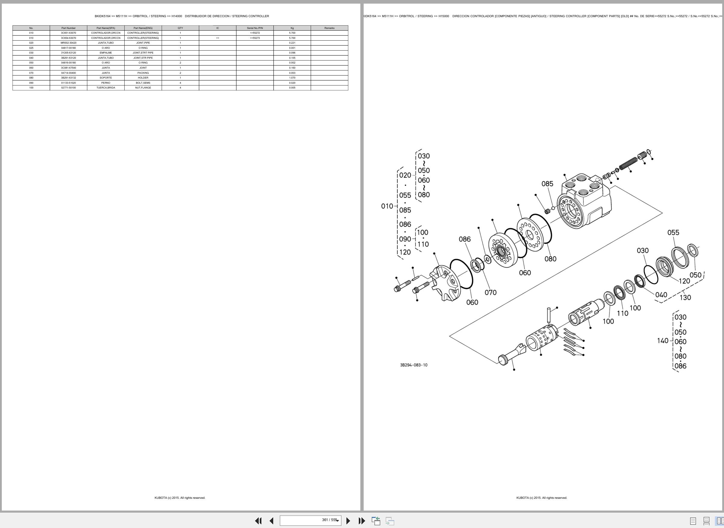 Kubota Tractor M5111H Spare Parts Catalog EN ES (3)