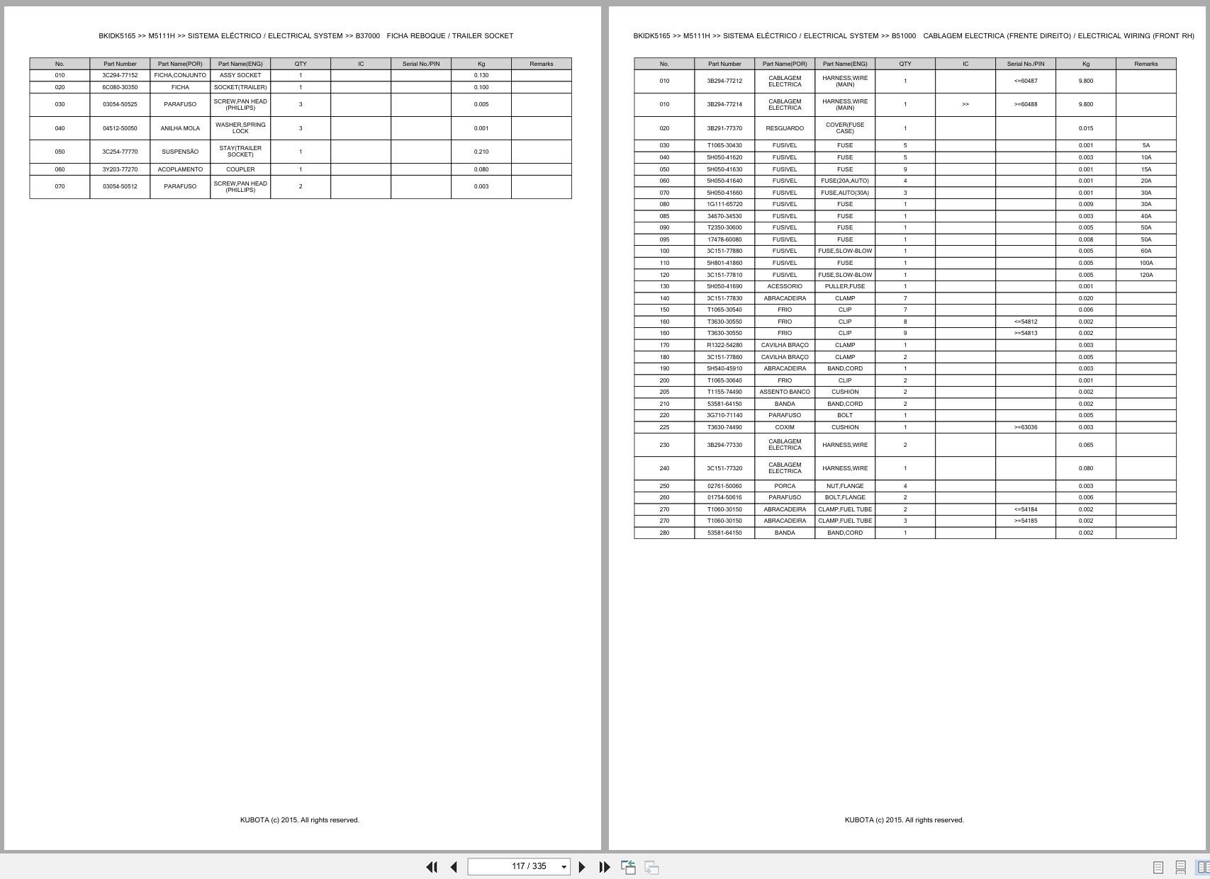 Kubota Tractor M5111H Spare Parts Catalog EN PT (2)
