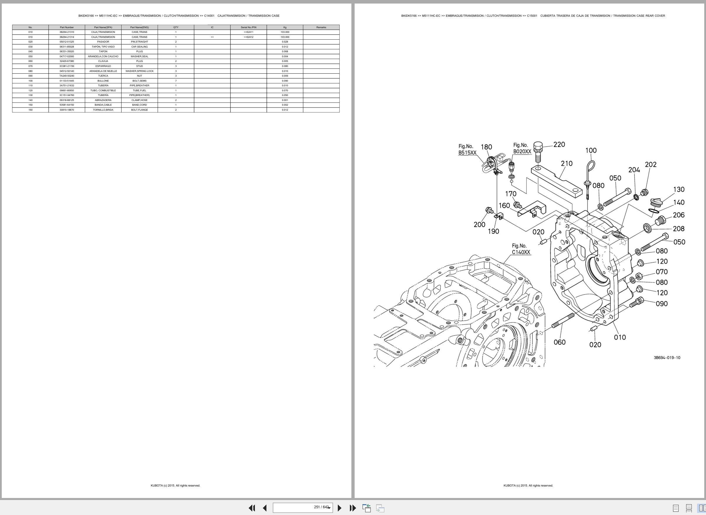 Kubota Tractor M5111HC EC Spare Parts Catalog EN ES (2)