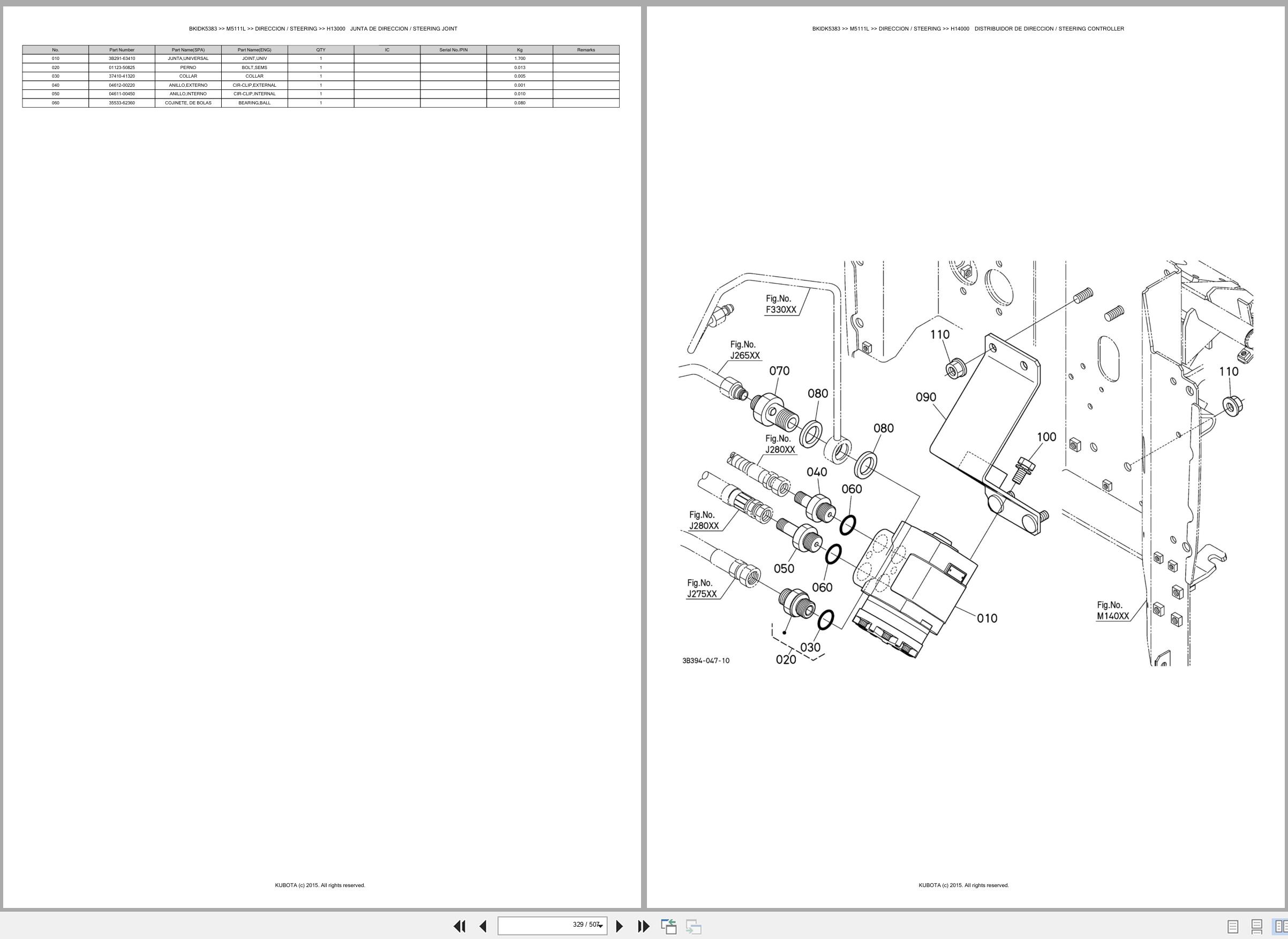 Kubota Tractor M5111L Spare Parts Catalog EN ES (3)