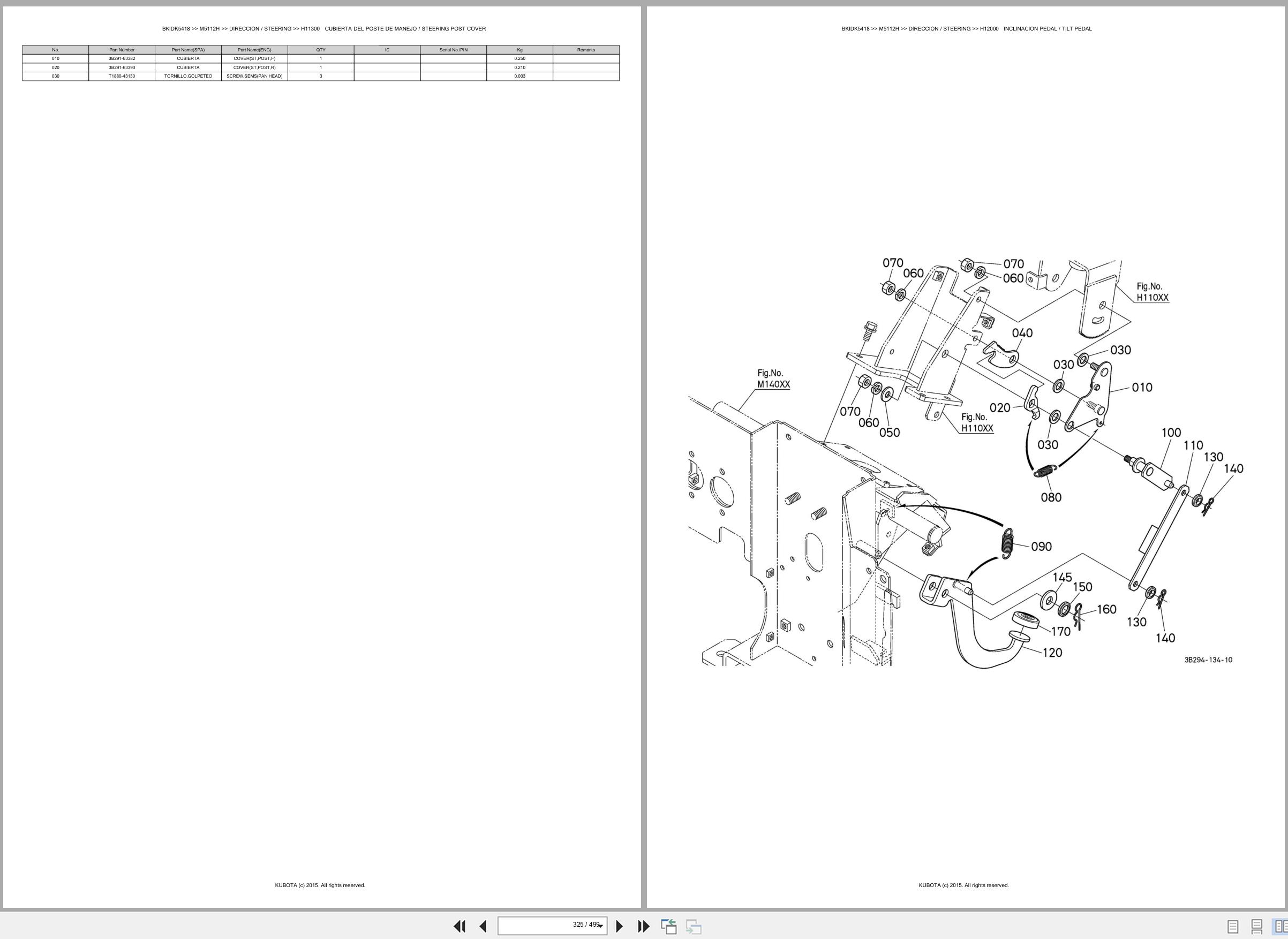 Kubota Tractor M5112H Spare Parts Catalog EN ES (3)