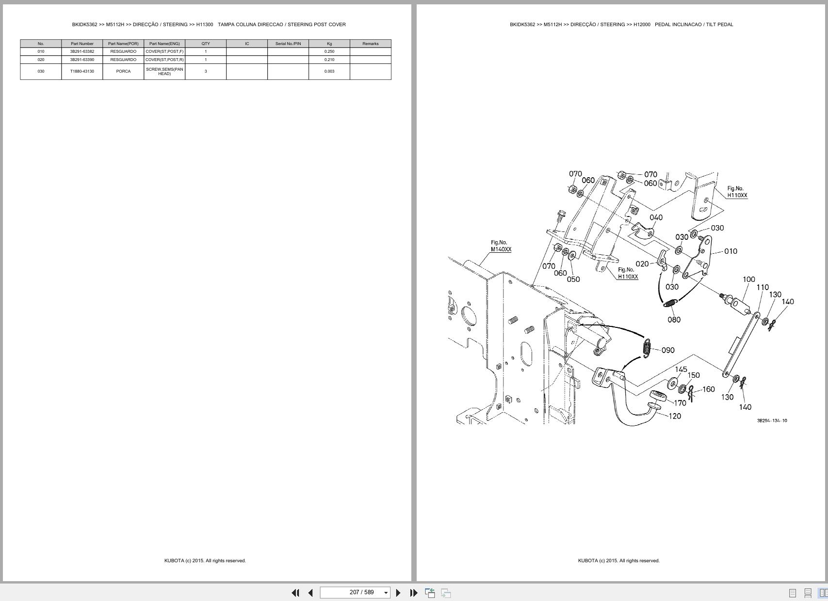 Kubota Tractor M5112H Spare Parts Catalog EN PT (2)