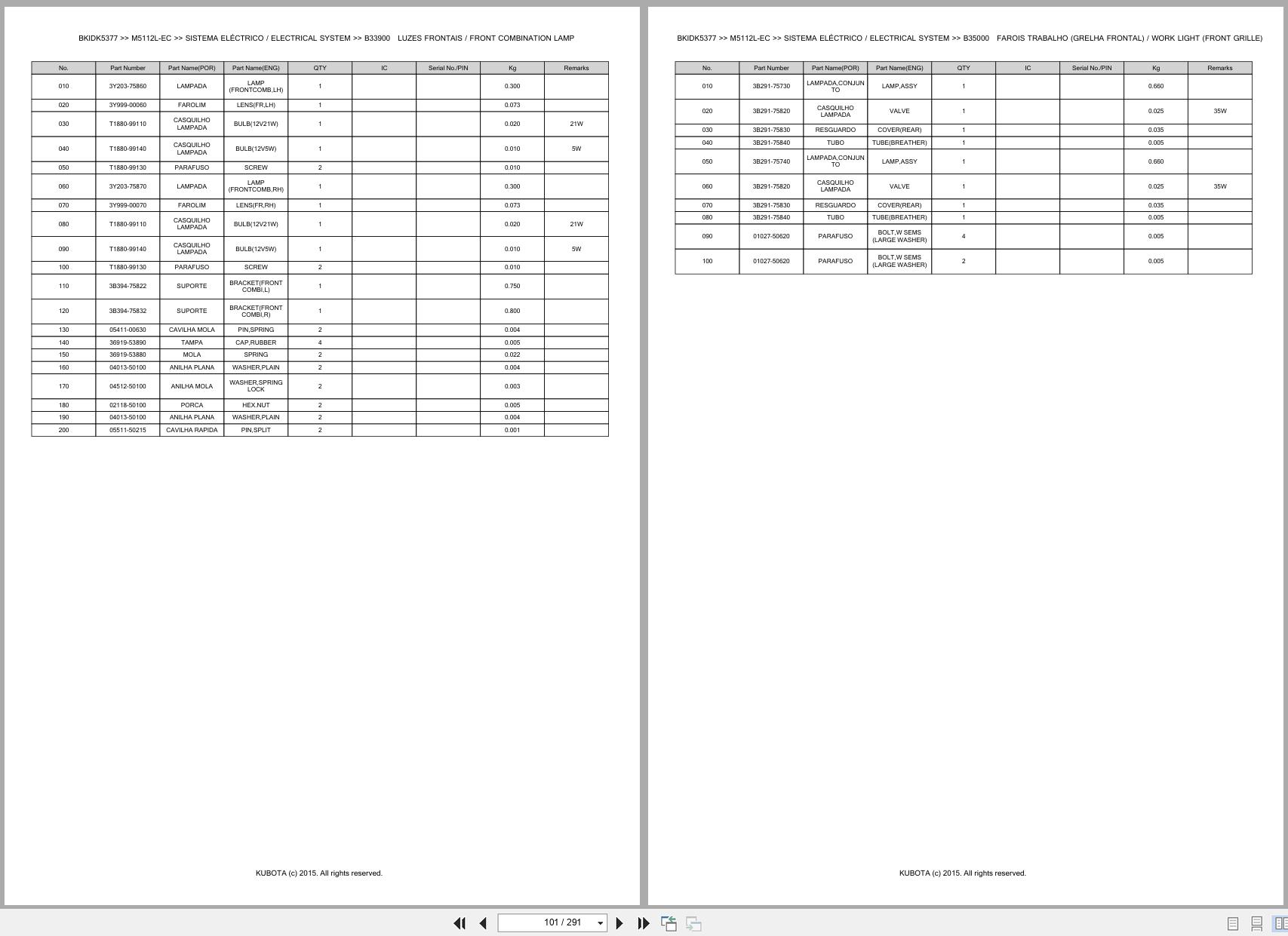 Kubota Tractor M5112L EC Spare Parts Catalog EN PT (2)