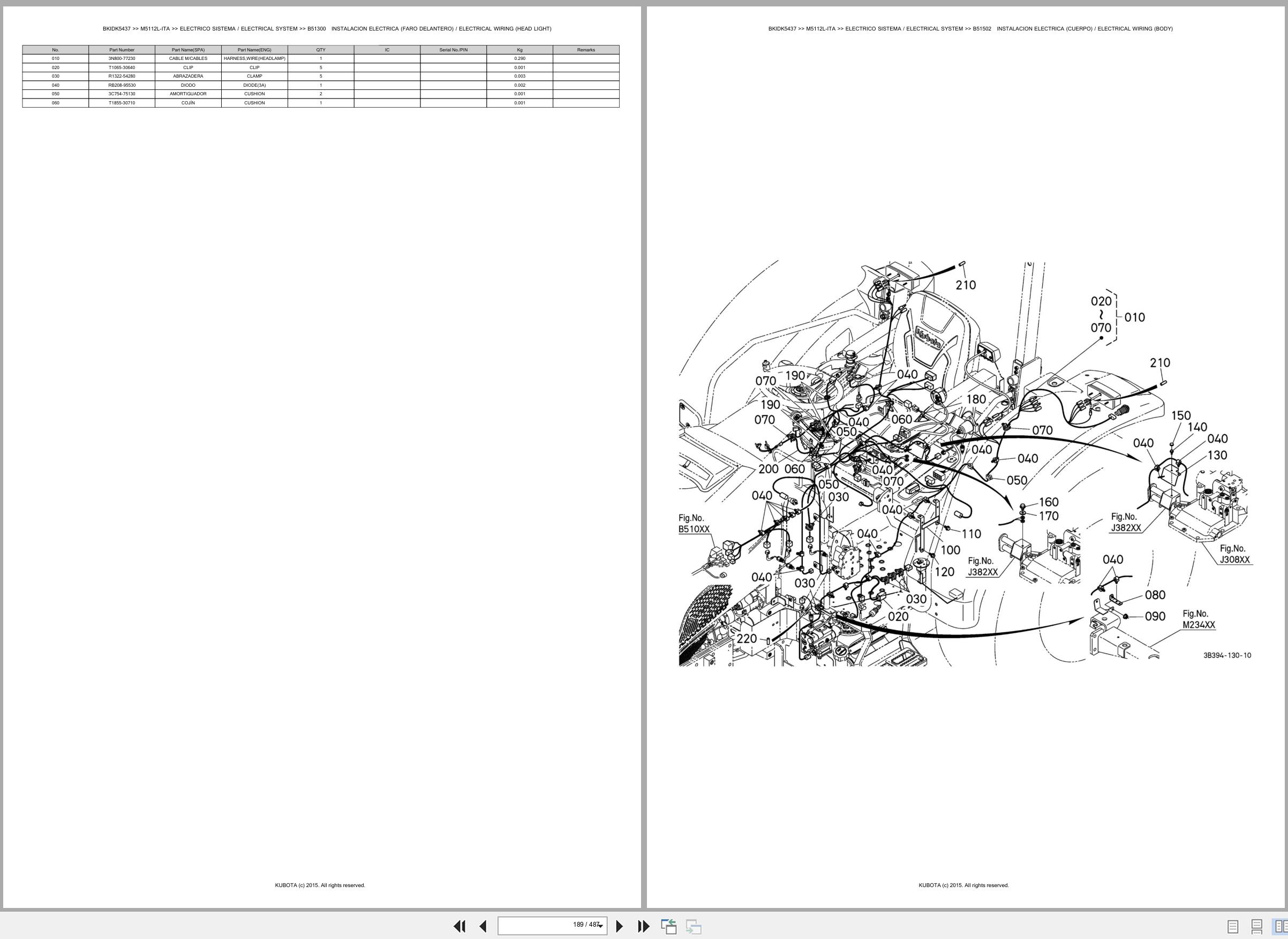 Kubota Tractor M5112L ITA Spare Parts Catalog EN ES (2)