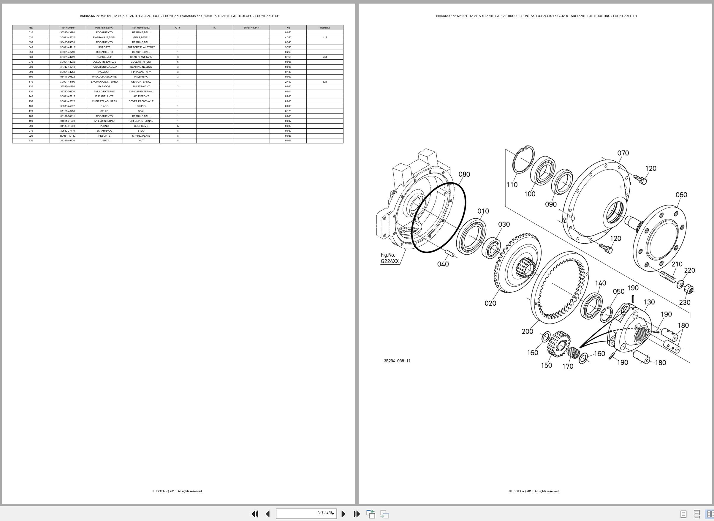 Kubota Tractor M5112L ITA Spare Parts Catalog EN ES (3)