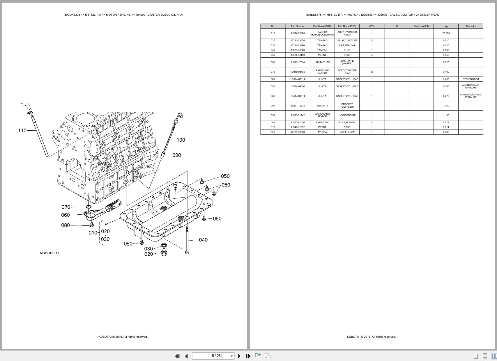 Kubota Tractor M5112L ITA Spare Parts Catalog EN PT (3)