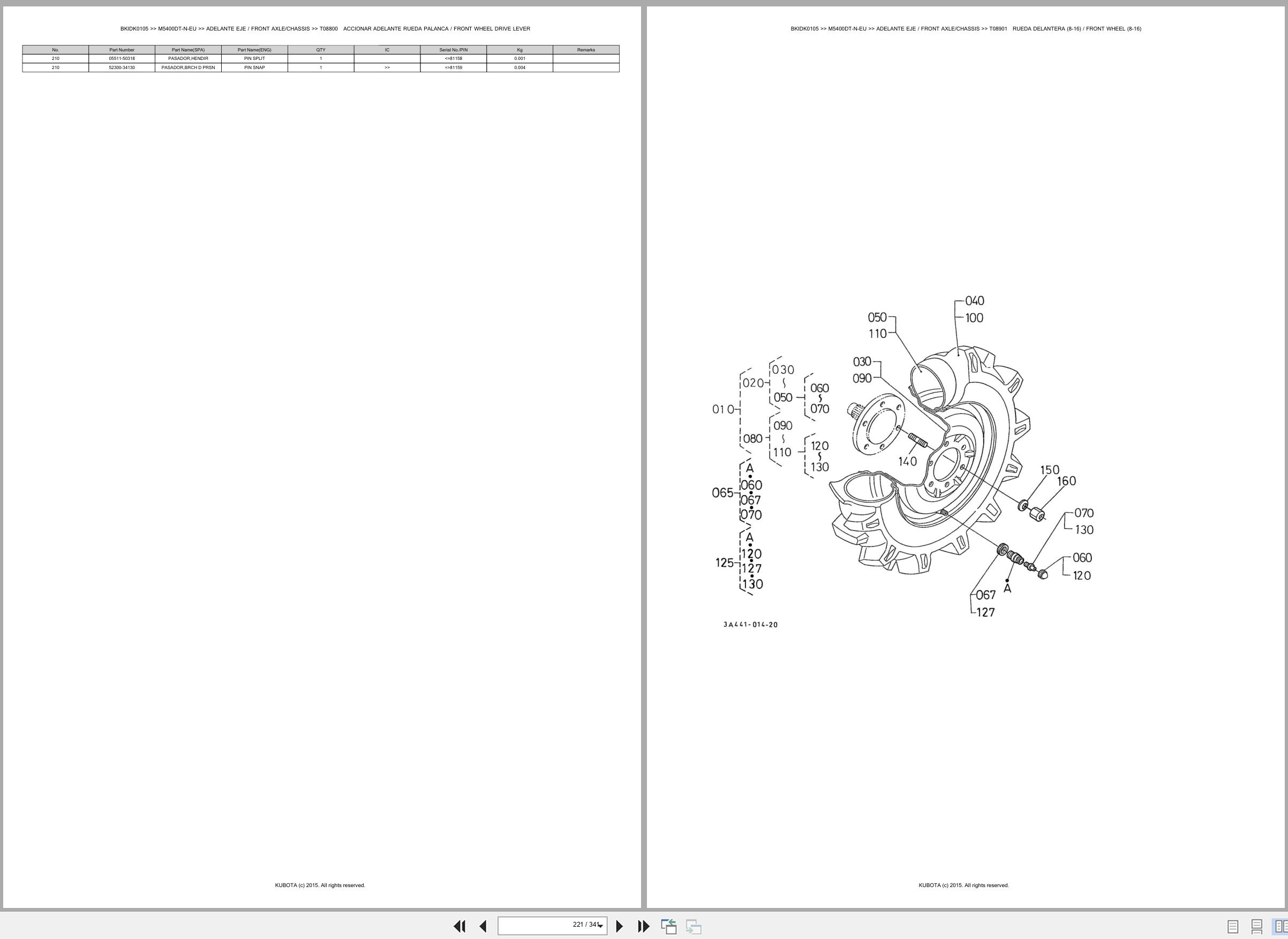 Kubota Tractor M5400DT N EU Spare Parts Catalog EN ES (3)