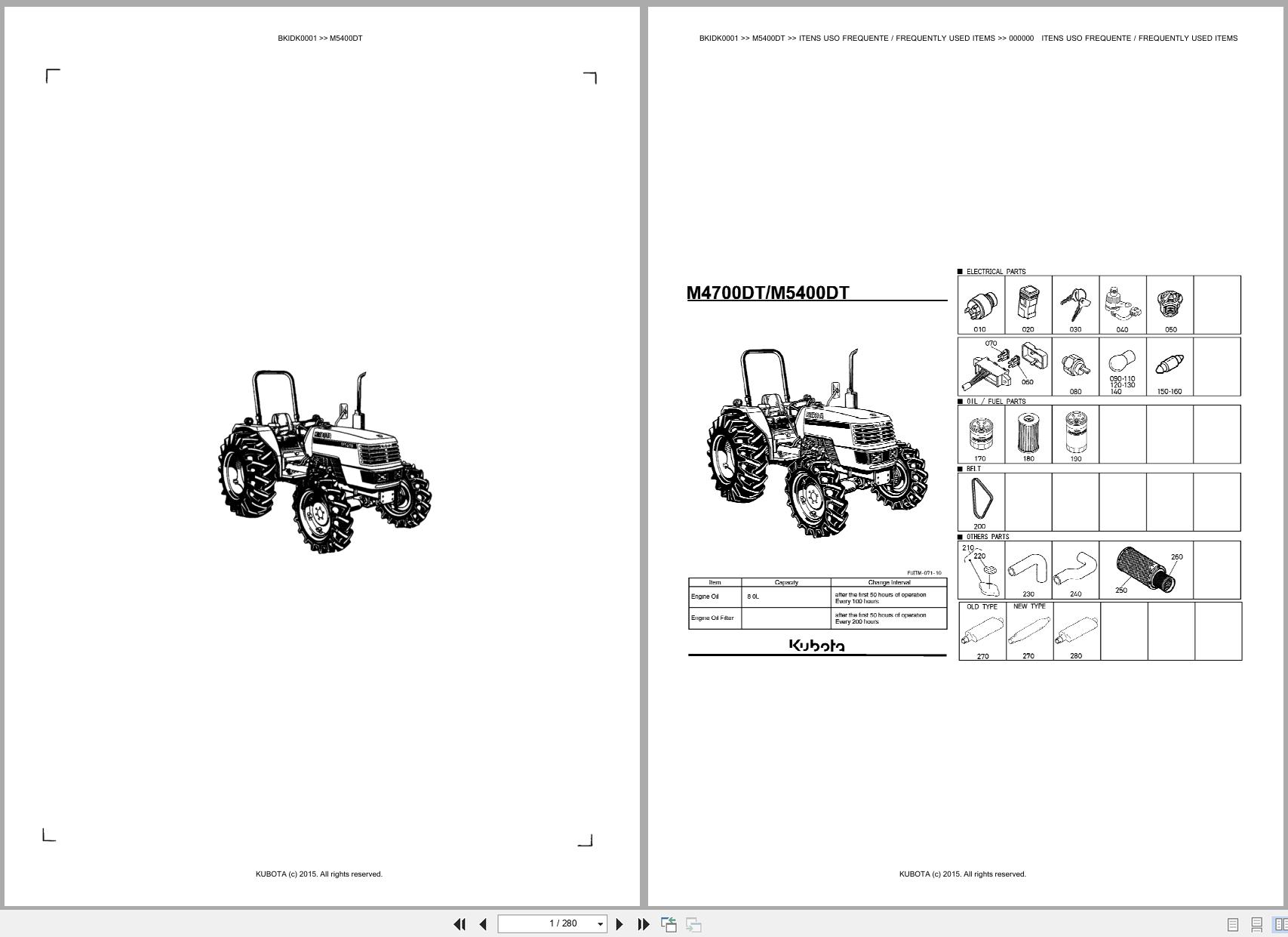 Kubota Tractor M5400DT Spare Parts Catalog EN PT (1)