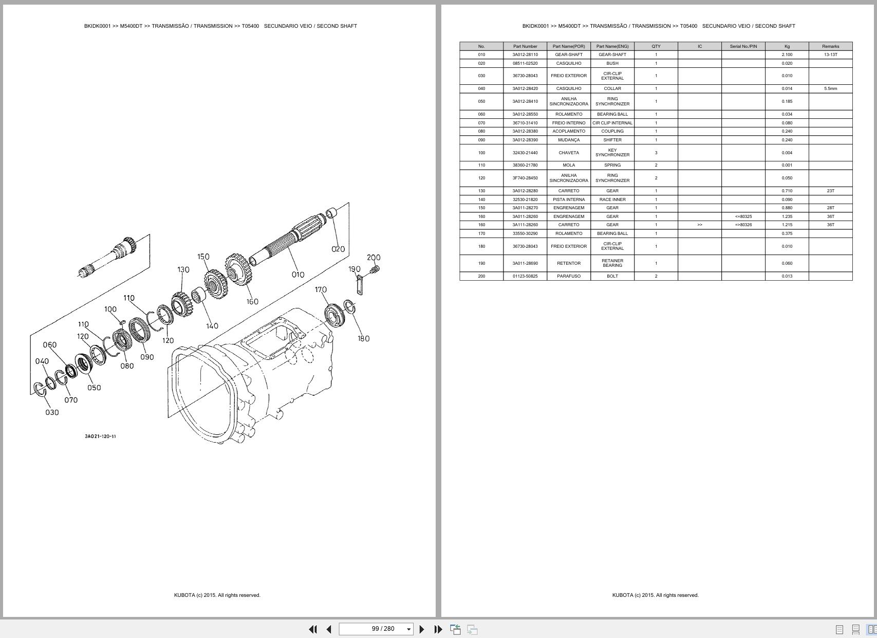 Kubota Tractor M5400DT Spare Parts Catalog EN PT (2)