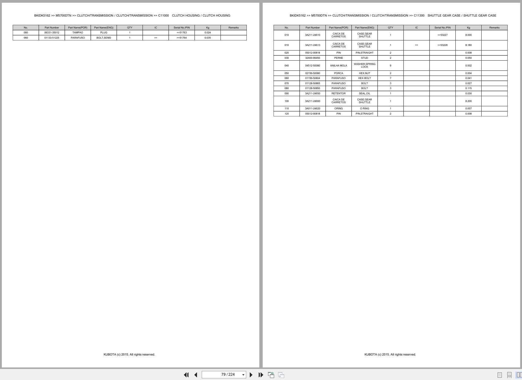 Kubota Tractor M5700DTN Spare Parts Catalog EN PT (2)