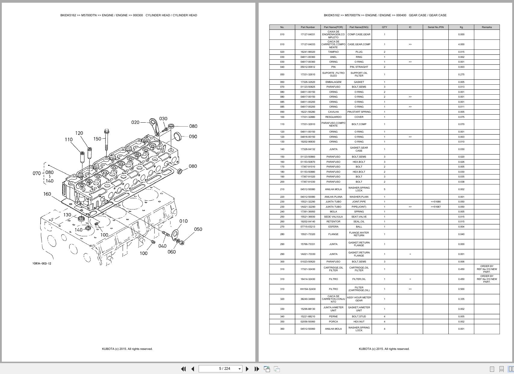 Kubota Tractor M5700DTN Spare Parts Catalog EN PT (3)