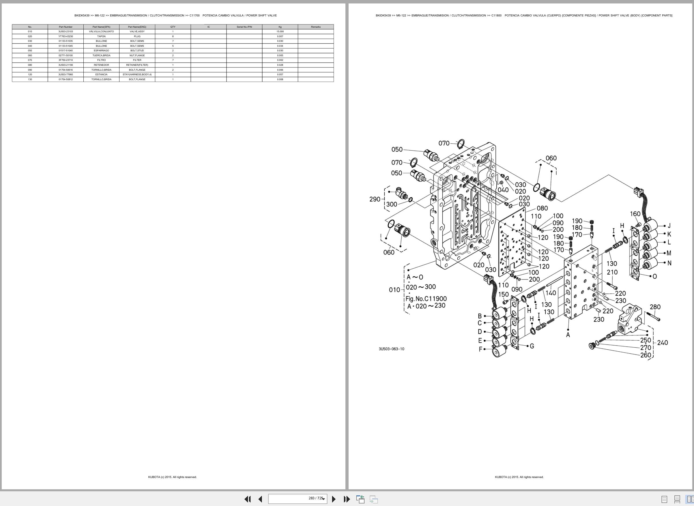 Kubota Tractor M6 122 Spare Parts Catalog EN ES (2)