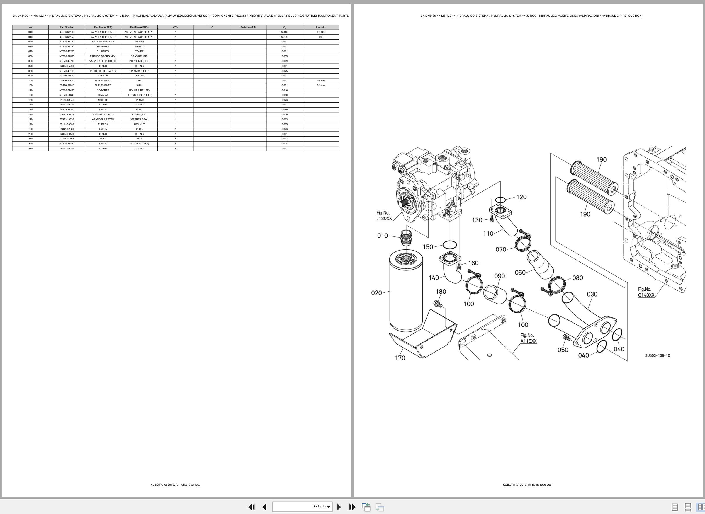 Kubota Tractor M6 122 Spare Parts Catalog EN ES (3)