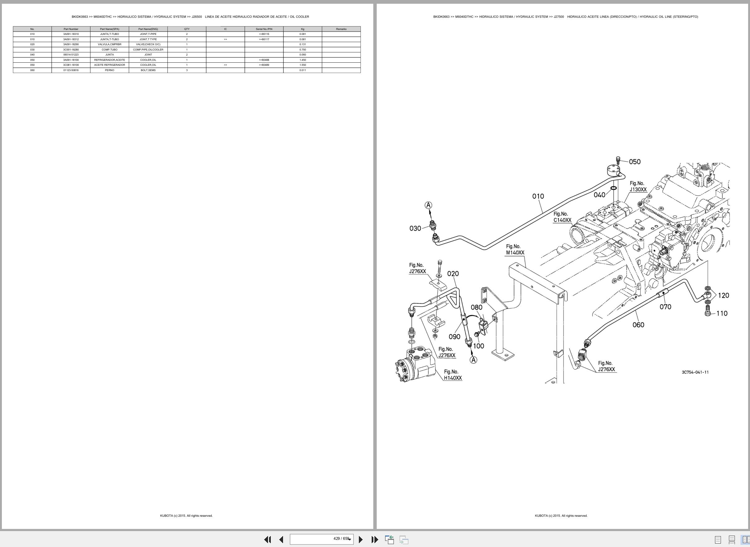 Kubota Tractor M6040DTHC Spare Parts Catalog EN ES (3)
