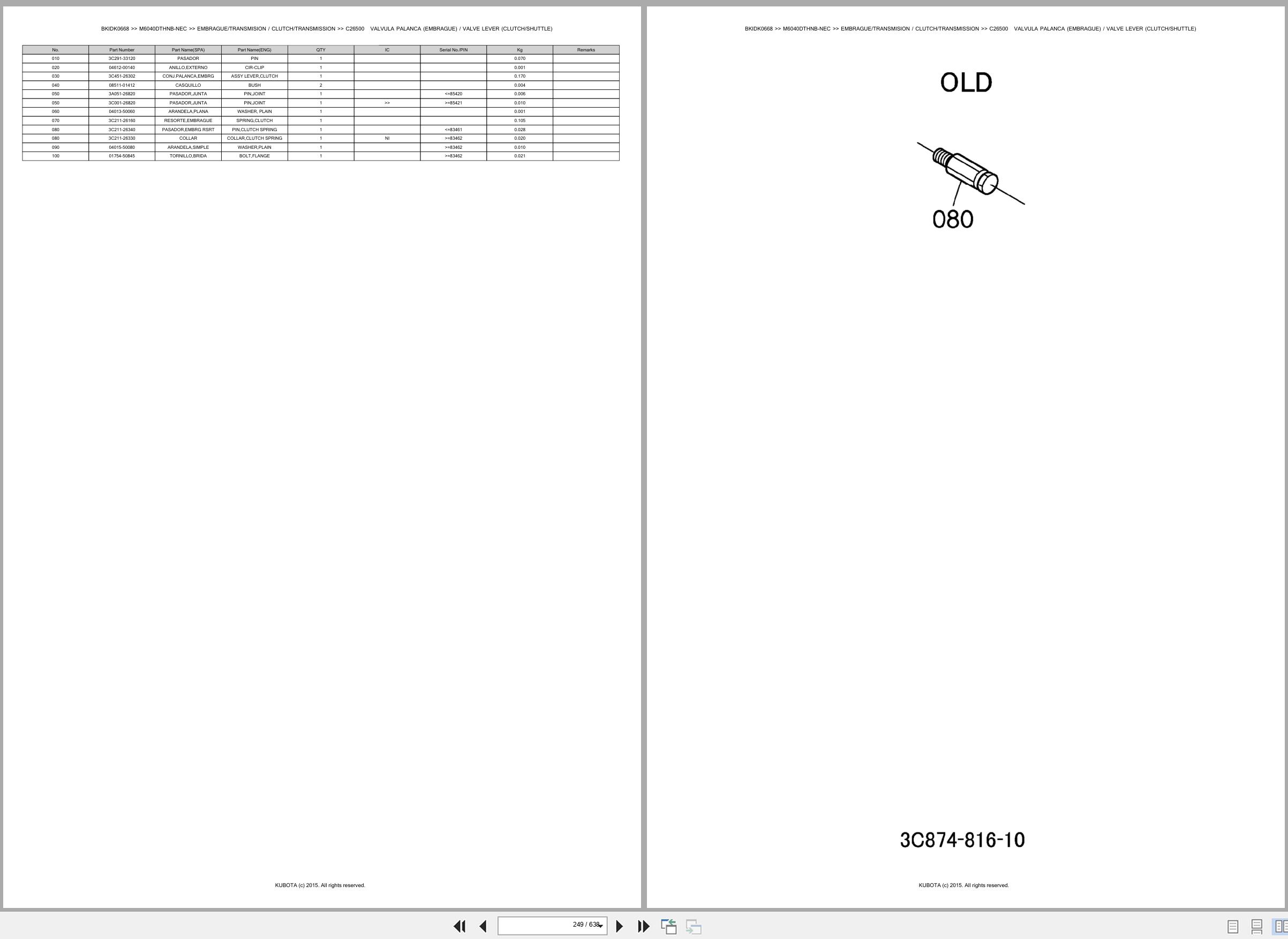 Kubota Tractor M6040DTHNB NEC Spare Parts Catalog EN ES (2)