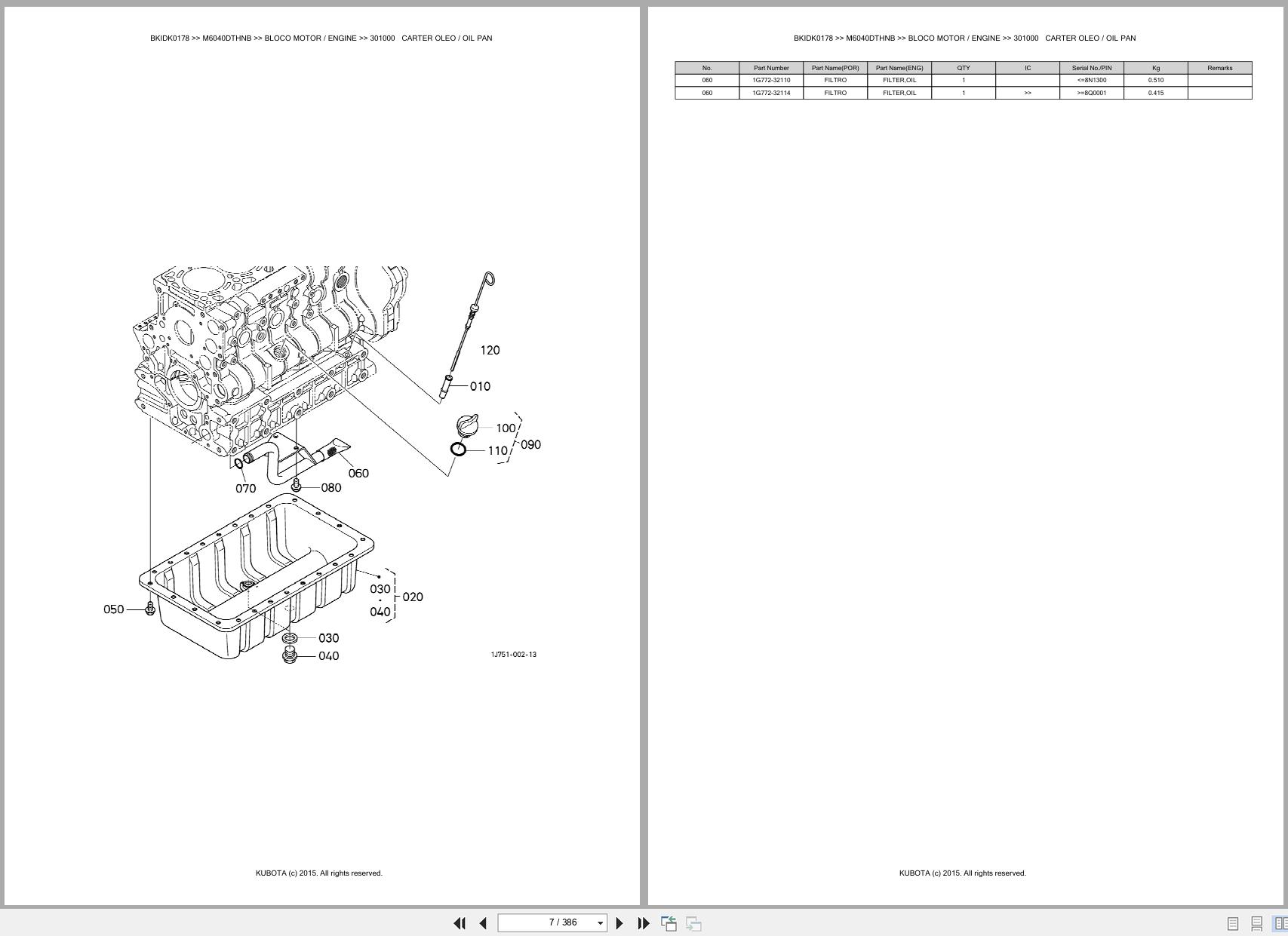 Kubota Tractor M6040DTHNB Spare Parts Catalog EN PT (3)