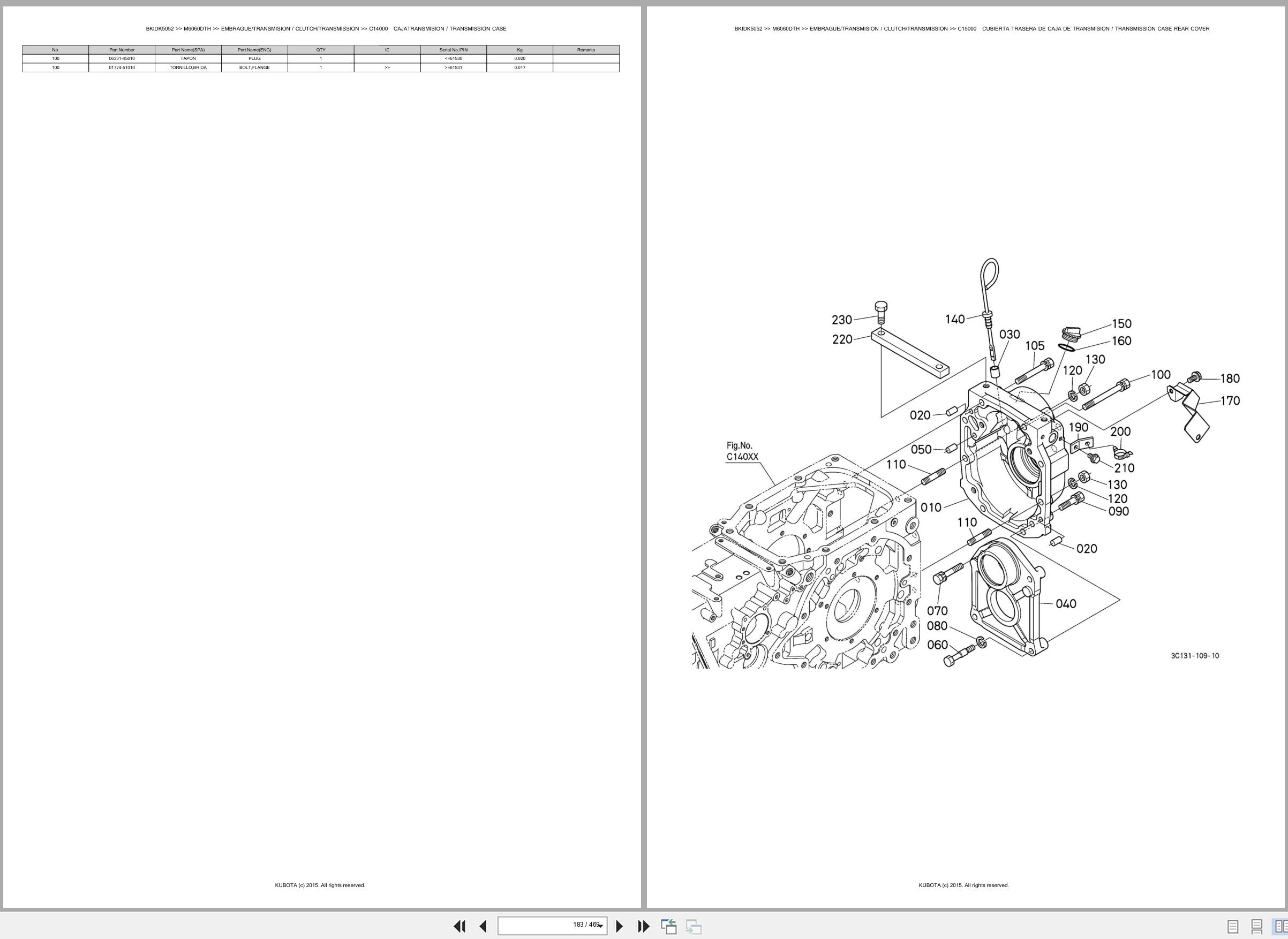 Kubota Tractor M6060DTH Spare Parts Catalog EN ES (2)