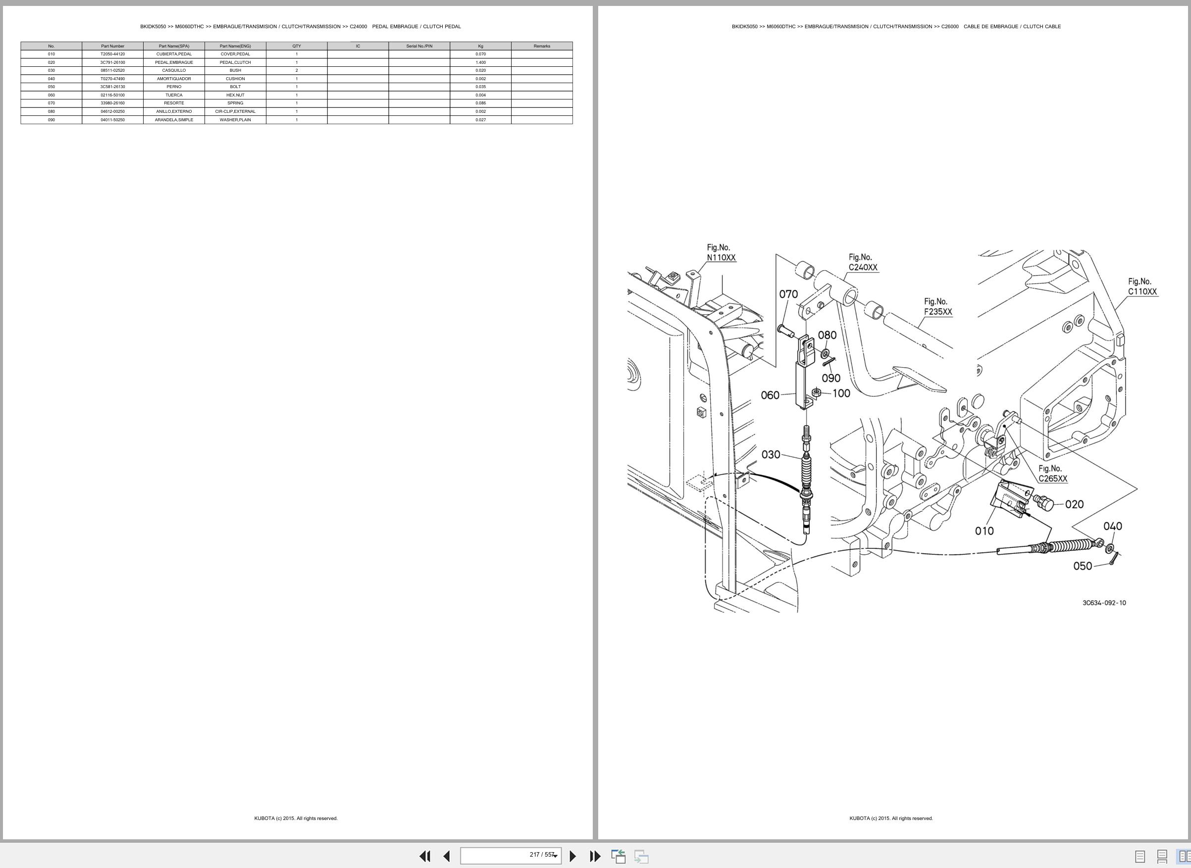 Kubota Tractor M6060DTHC Spare Parts Catalog EN ES (2)