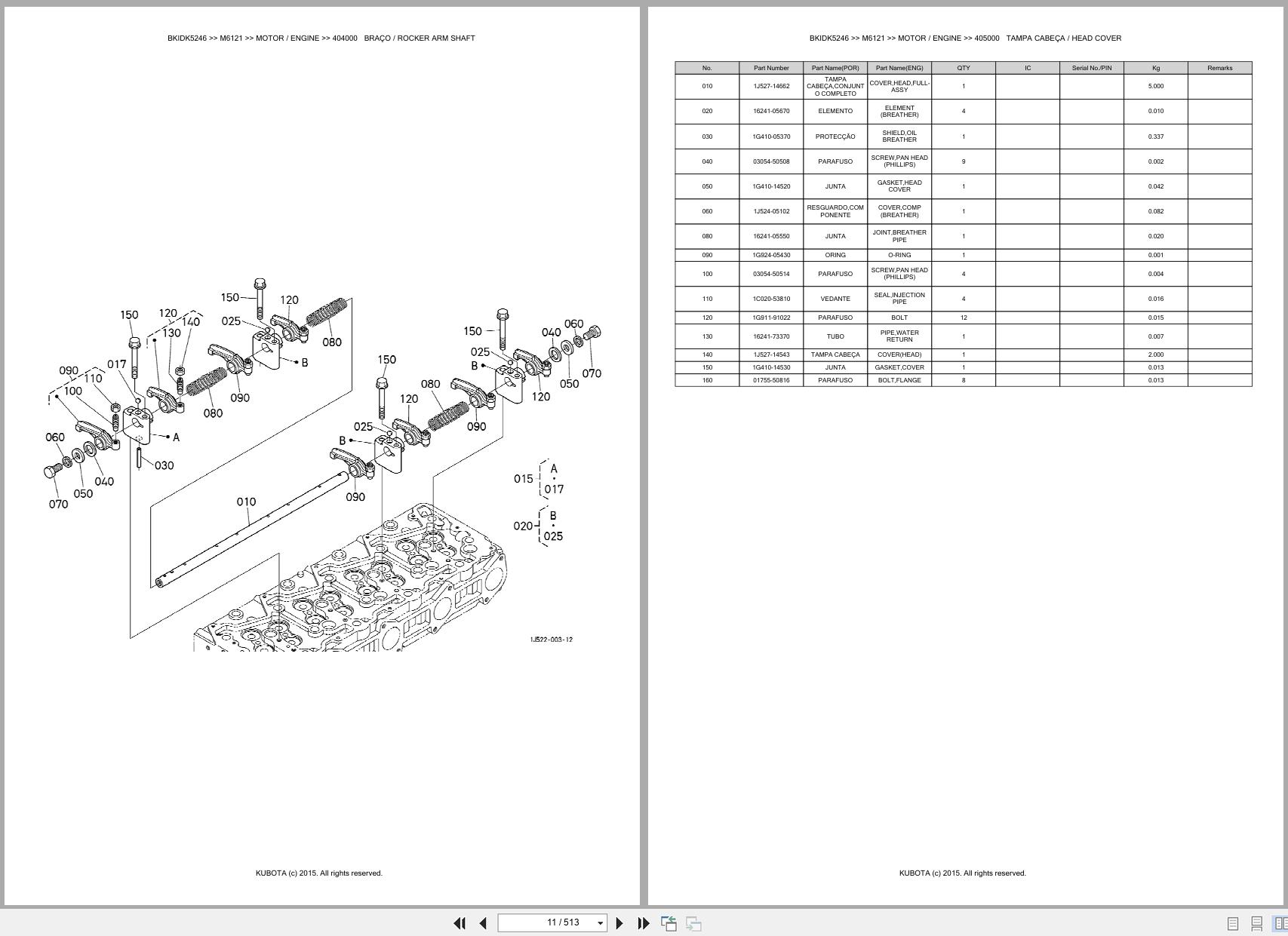 Kubota Tractor M6121 Spare Parts Catalog EN PT (3)