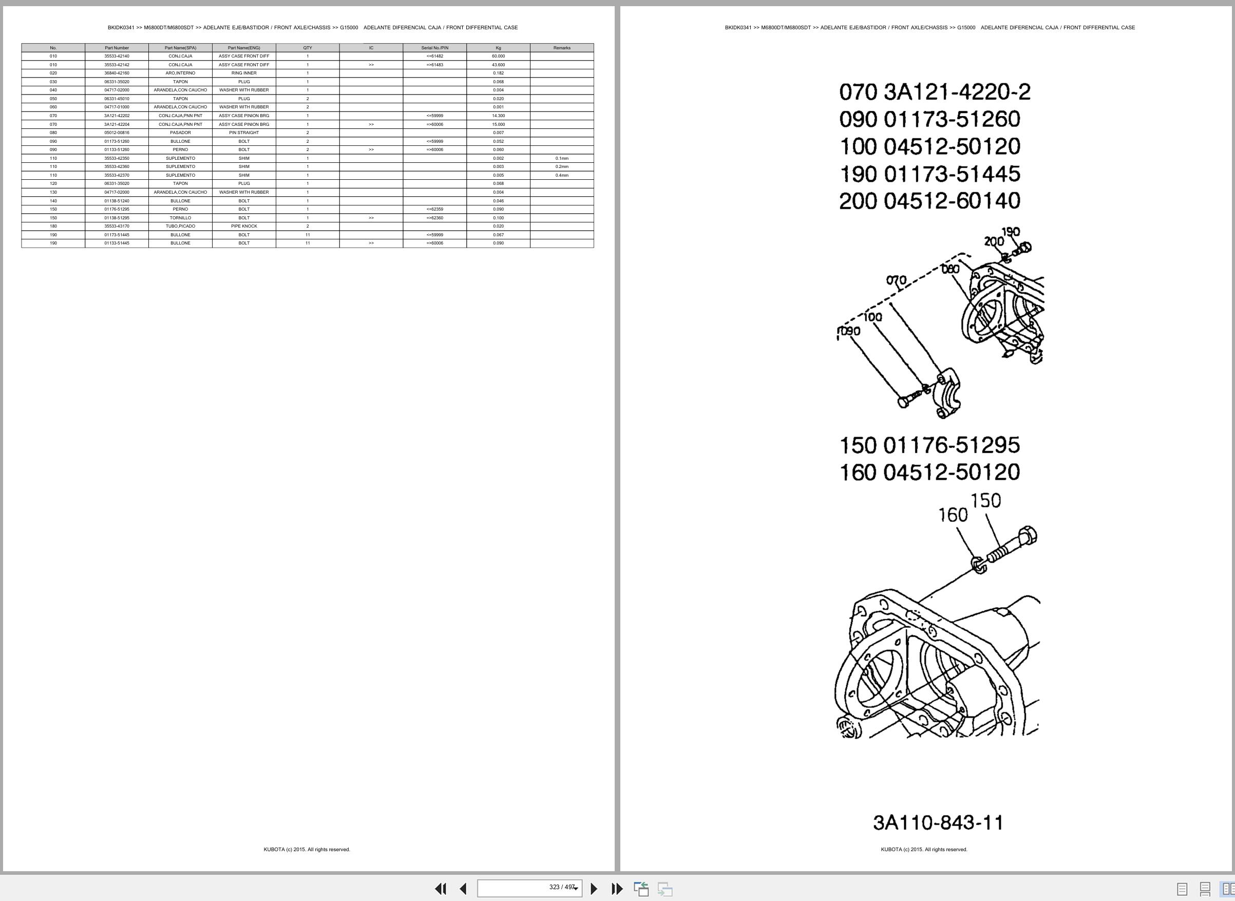 Kubota Tractor M6800DT M6800SDT Spare Parts Catalog EN ES (3)