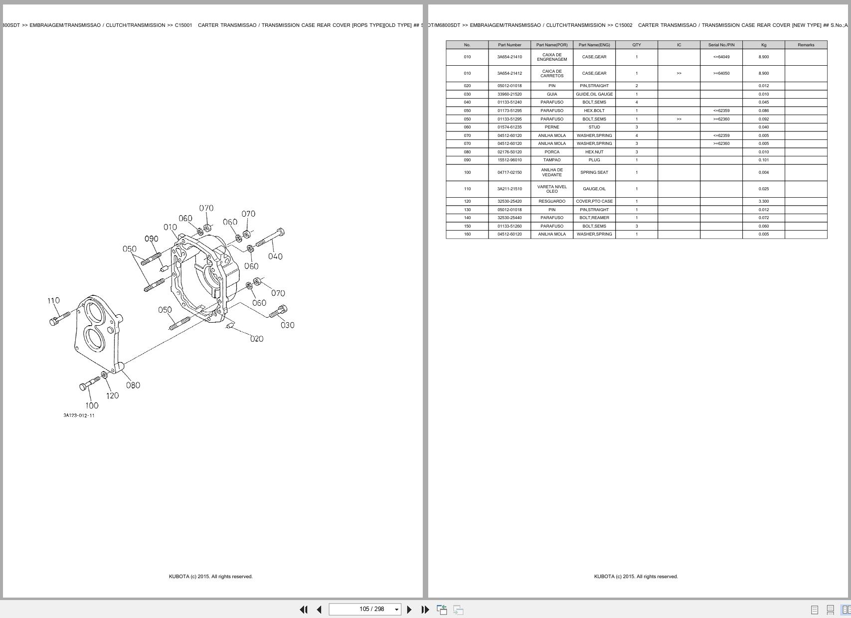 Kubota Tractor M6800DT M6800SDT Spare Parts Catalog EN PT (2)