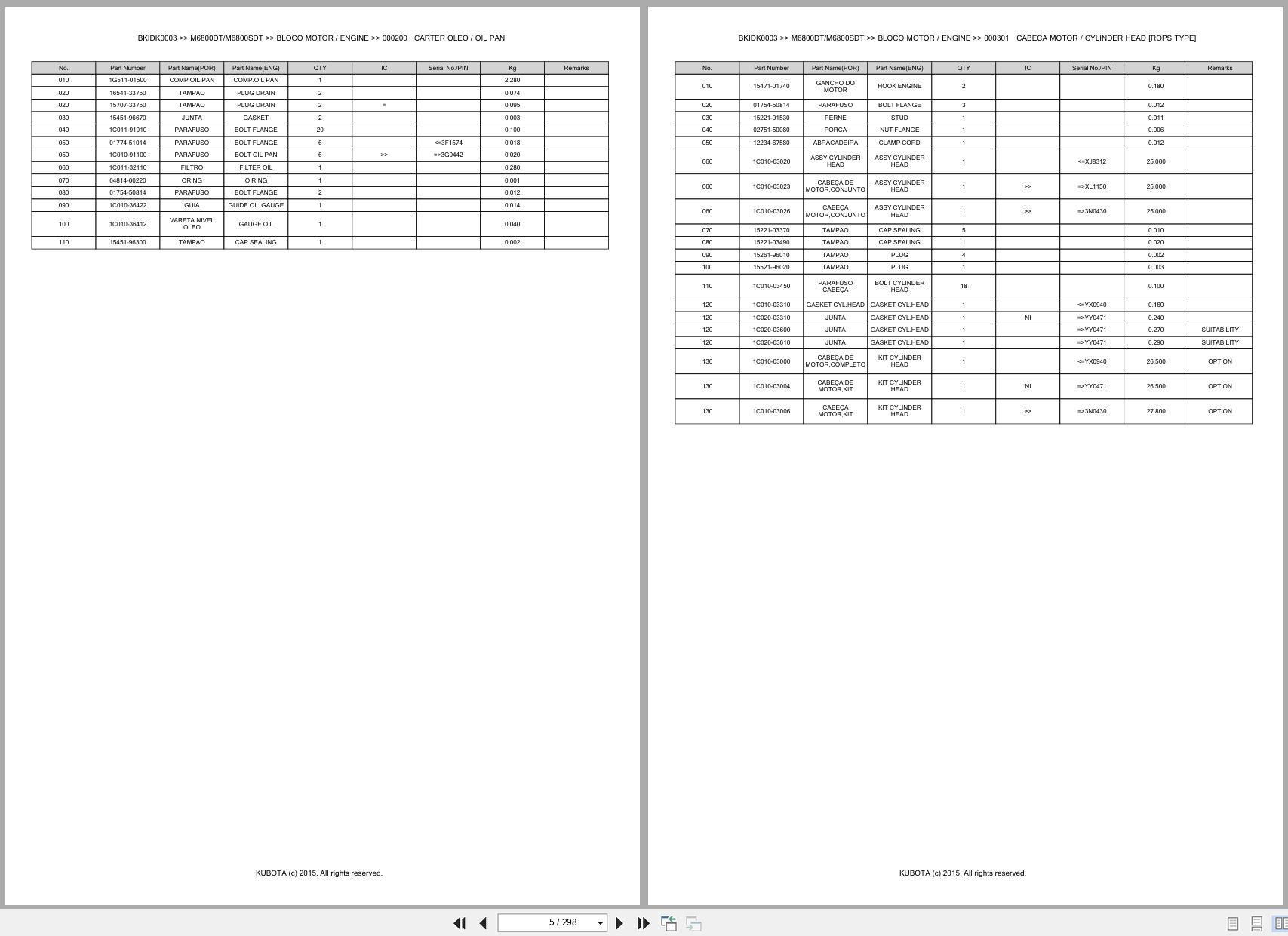 Kubota Tractor M6800DT M6800SDT Spare Parts Catalog EN PT (3)