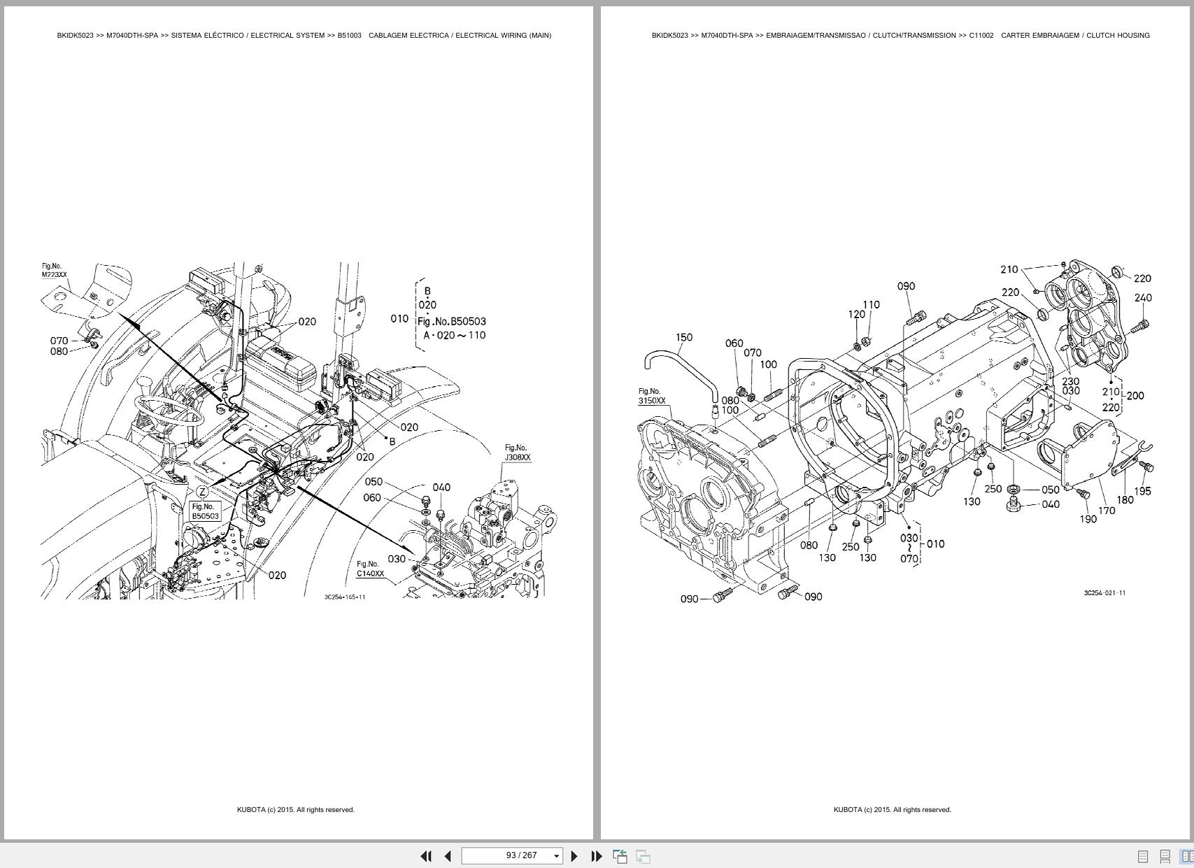 Kubota Tractor M7040DTH SPA Spare Parts Catalog EN PT (2)