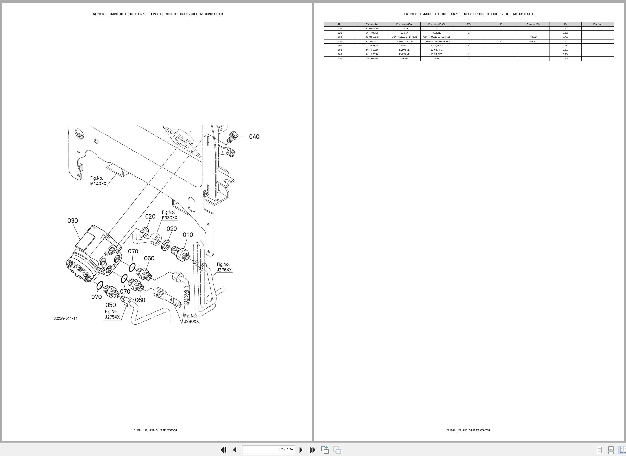 Kubota Tractor M7040DTH Spare Parts Catalog EN ES (3)