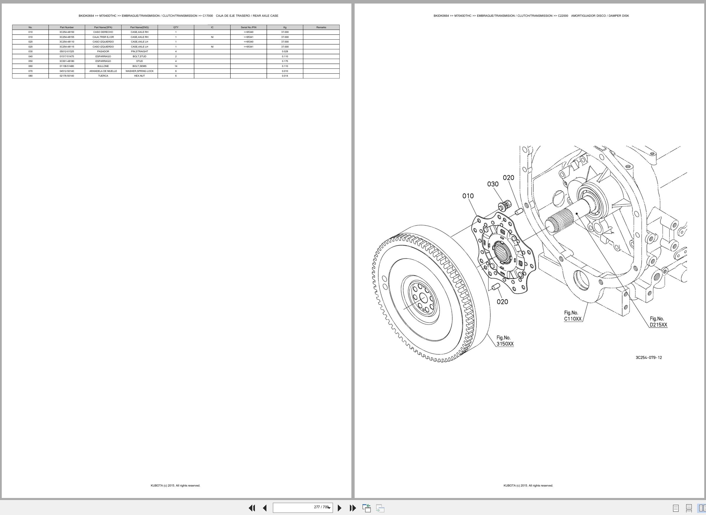 Kubota Tractor M7040DTHC Spare Parts Catalog EN ES (2)