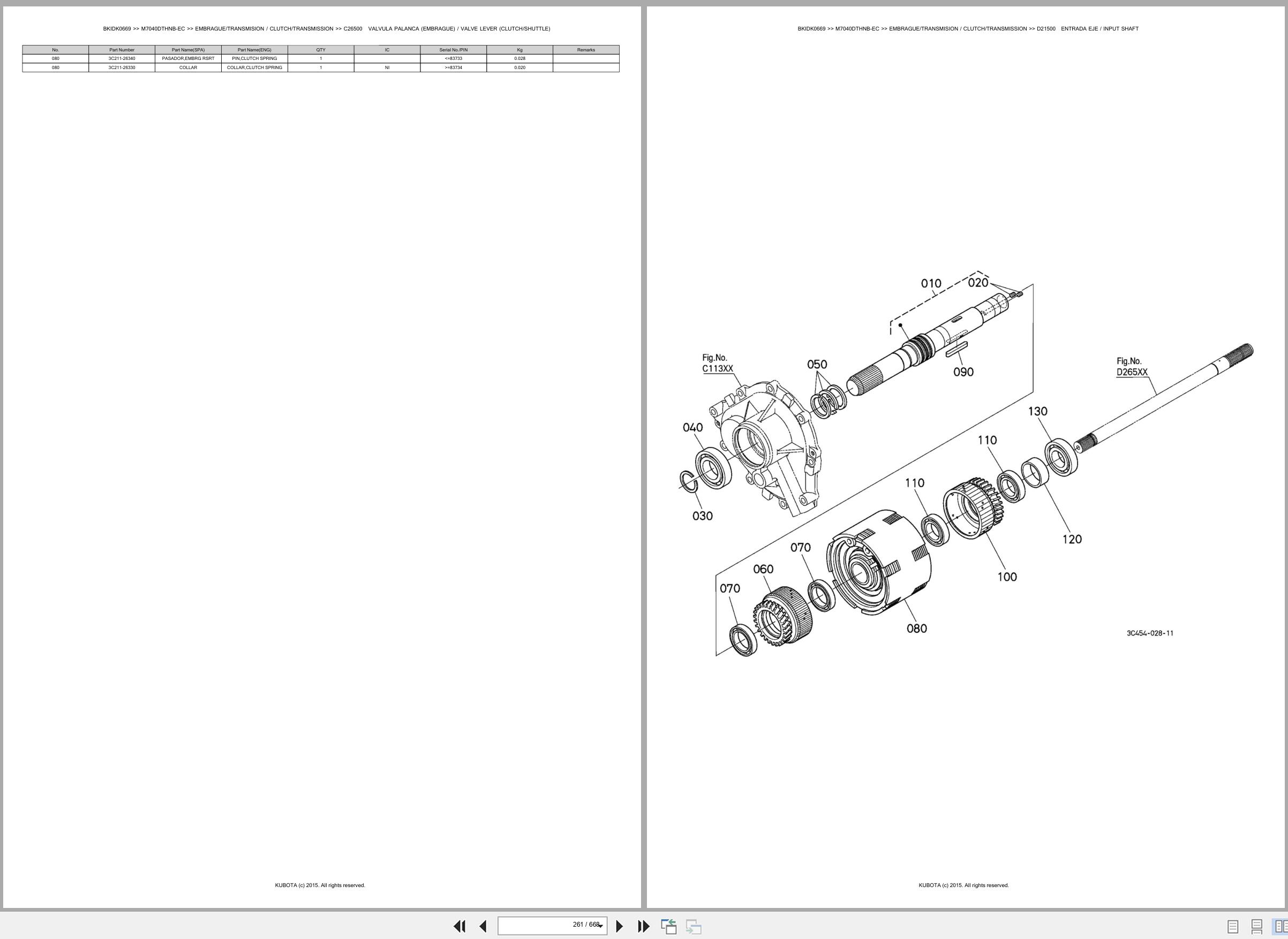 Kubota Tractor M7040DTHNB EC Spare Parts Catalog EN ES (2)