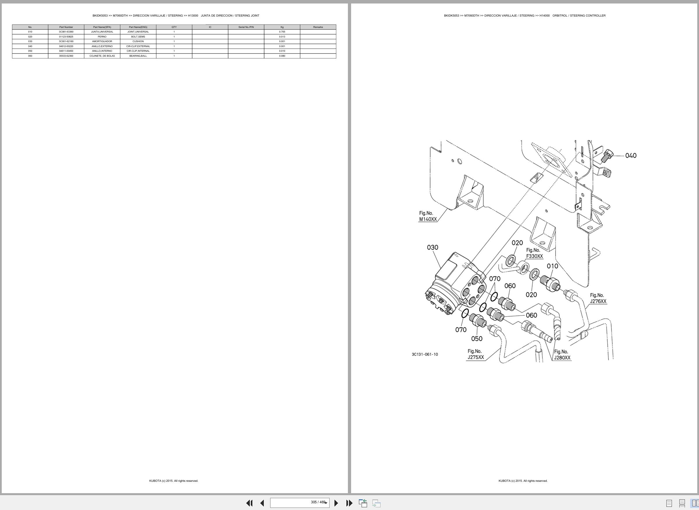 Kubota Tractor M7060DTH Spare Parts Catalog EN ES (3)