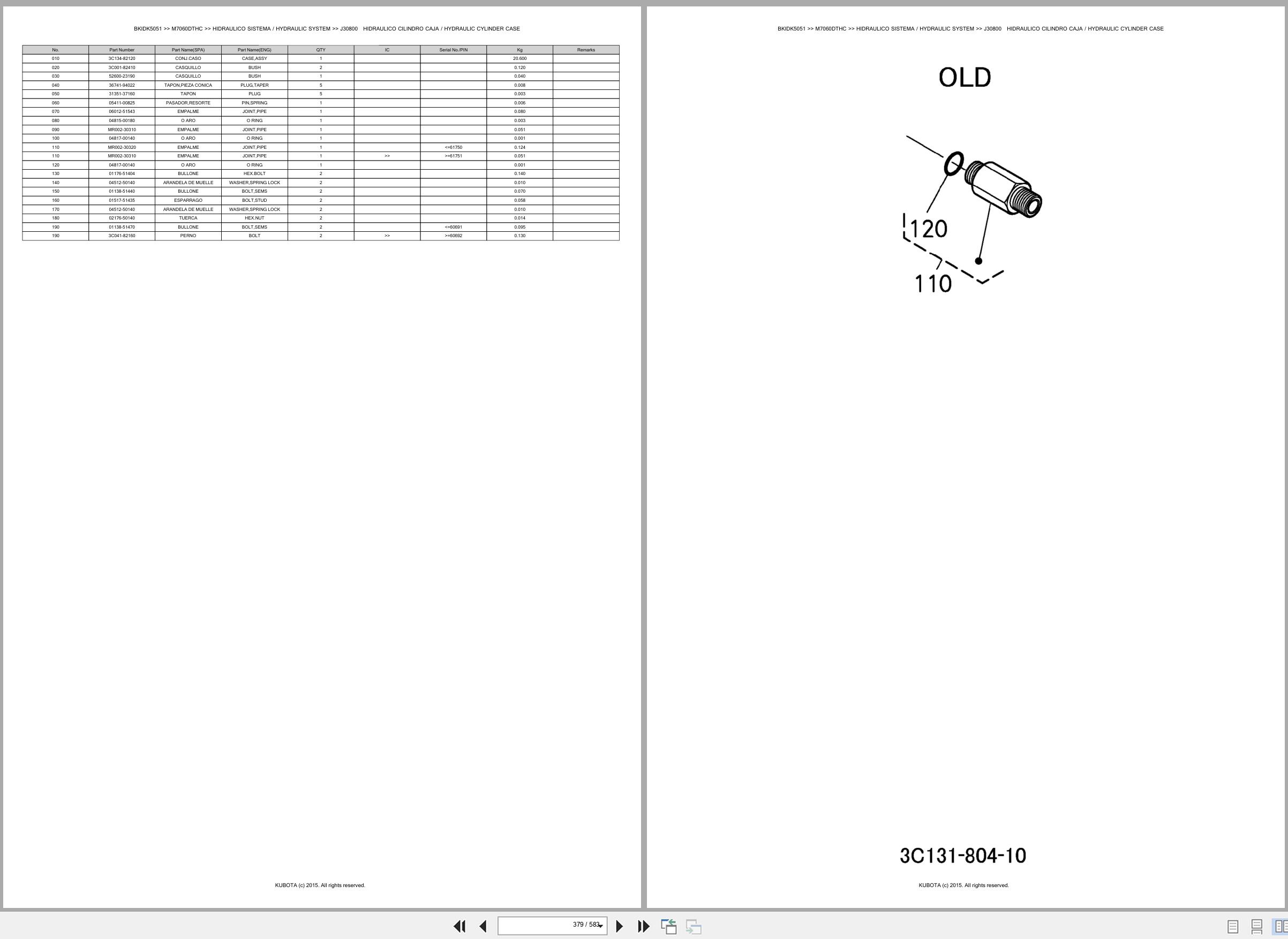 Kubota Tractor M7060DTHC Spare Parts Catalog EN ES (3)
