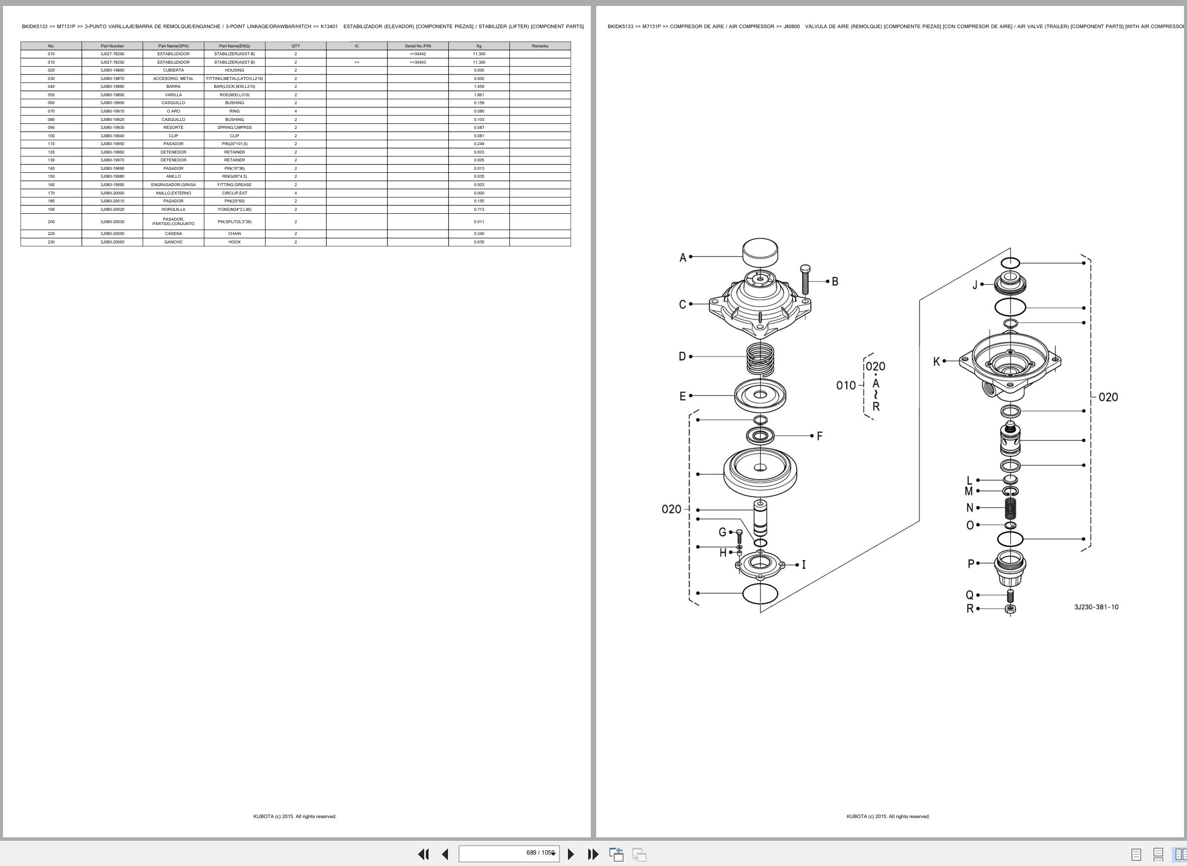 Kubota Tractor M7131P Spare Parts Catalog EN ES (3)