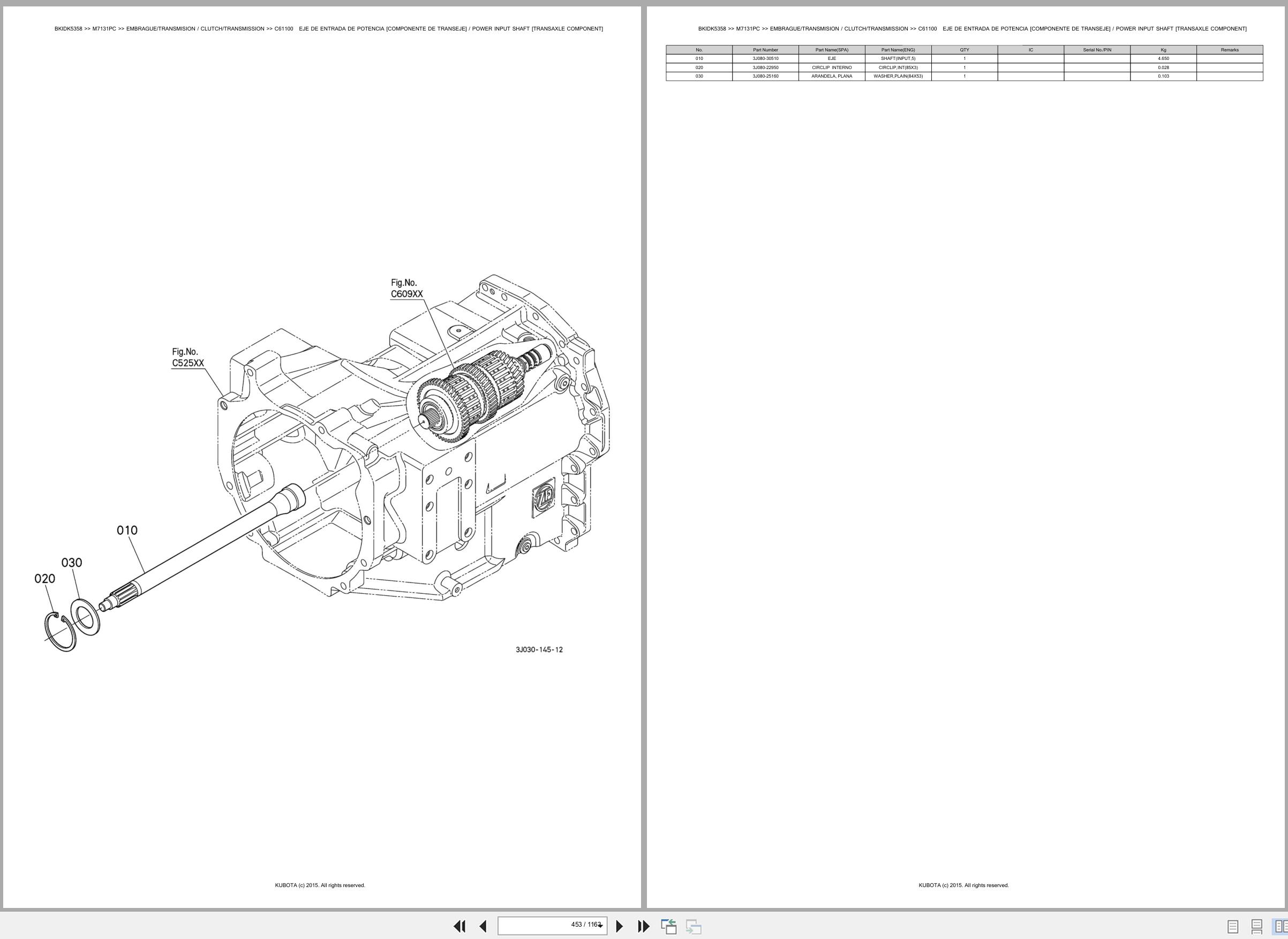 Kubota Tractor M7131PC Spare Parts Catalog EN ES (2)