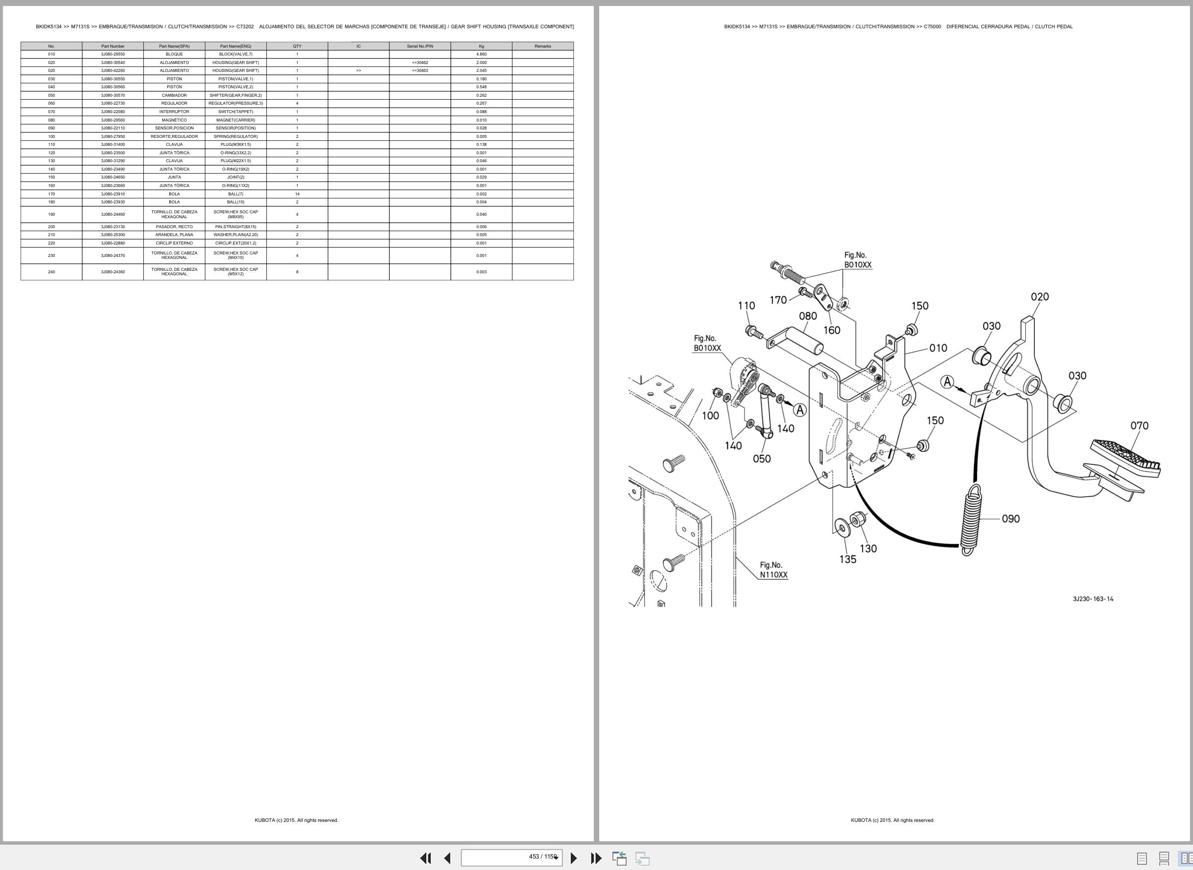 Kubota Tractor M7131S Spare Parts Catalog EN ES (2)