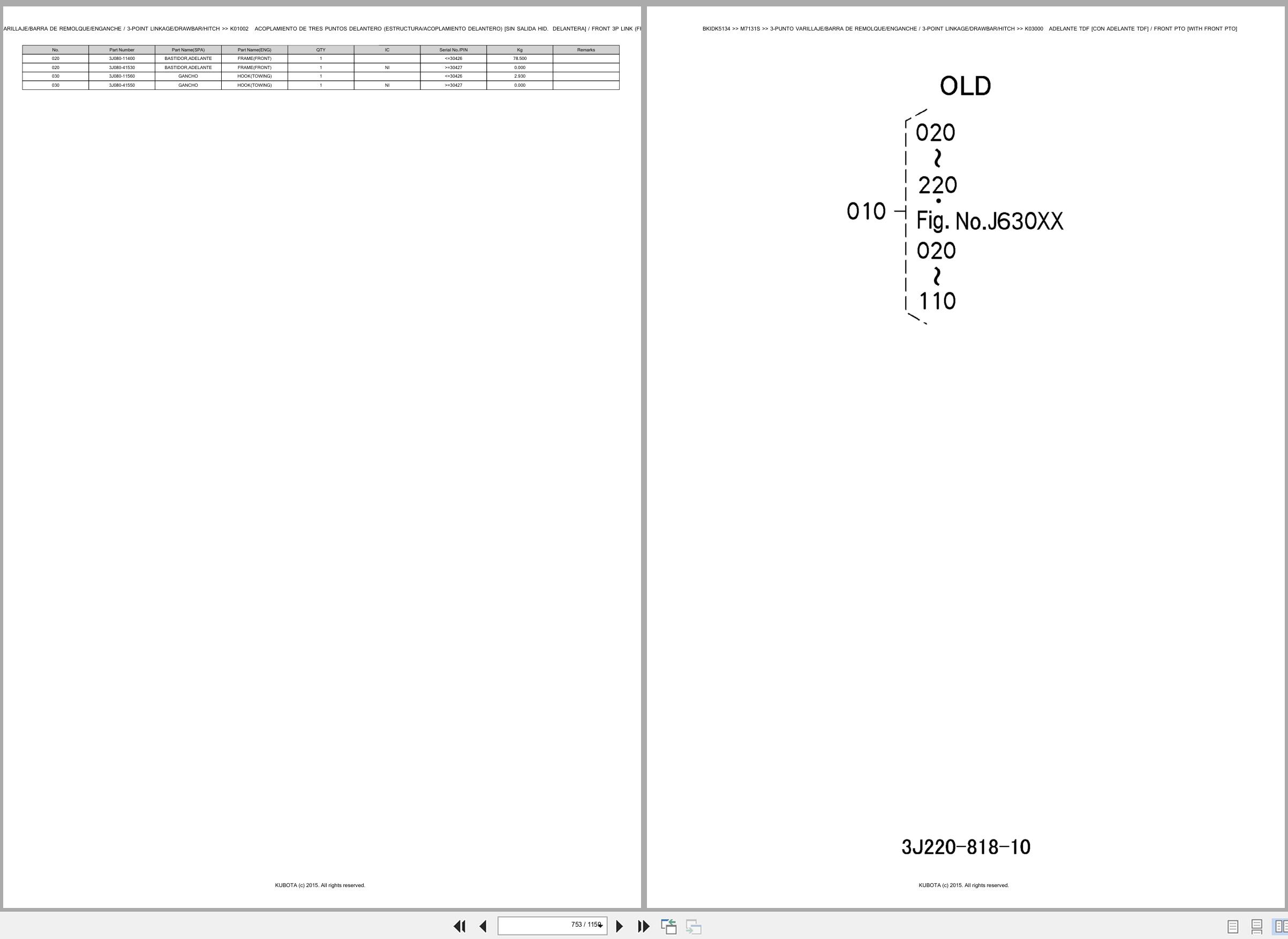 Kubota Tractor M7131S Spare Parts Catalog EN ES (3)