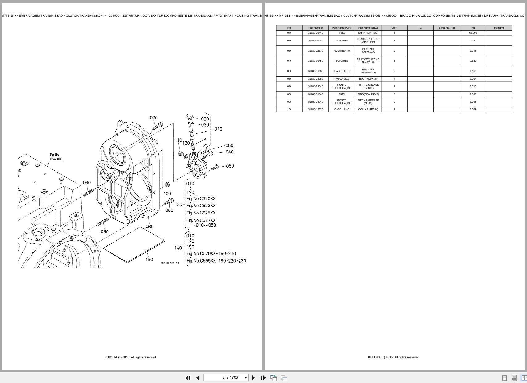 Kubota Tractor M7131S Spare Parts Catalog EN PT (2)