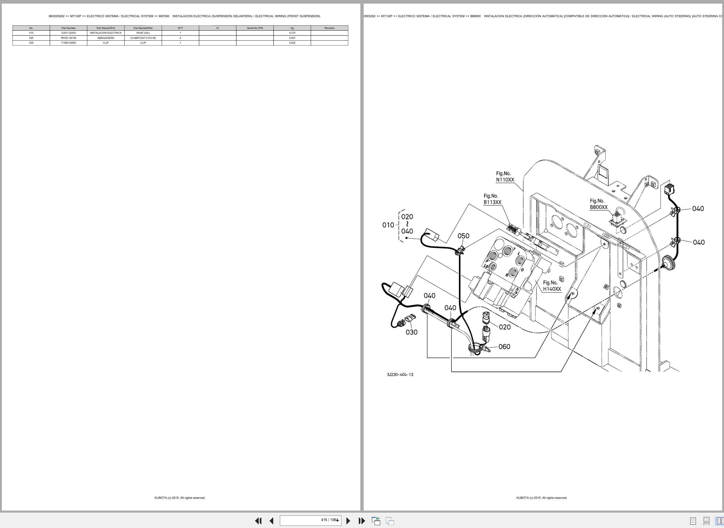 Kubota Tractor M7132P Spare Parts Catalog EN ES (2)