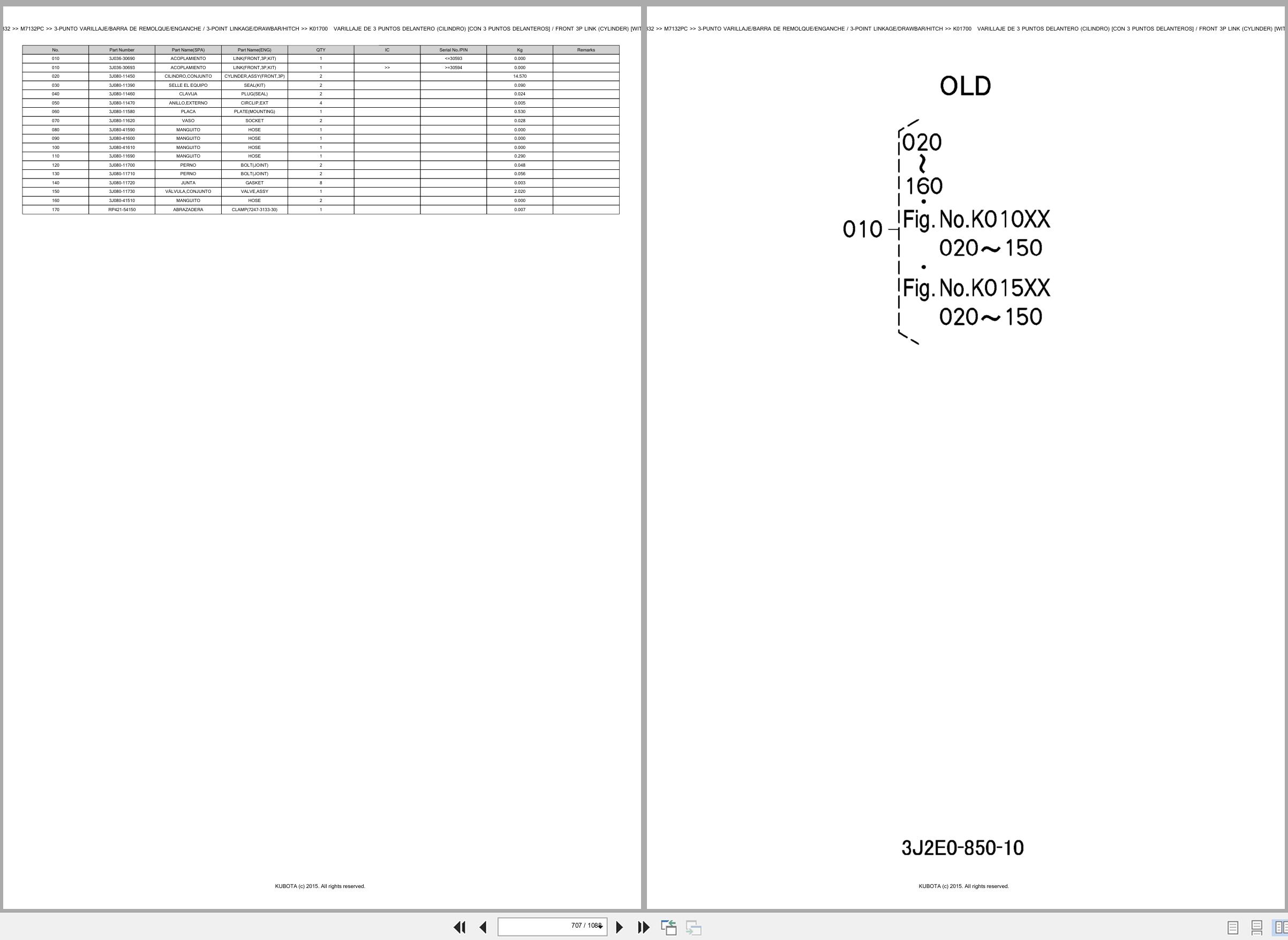 Kubota Tractor M7132PC Spare Parts Catalog EN ES (3)