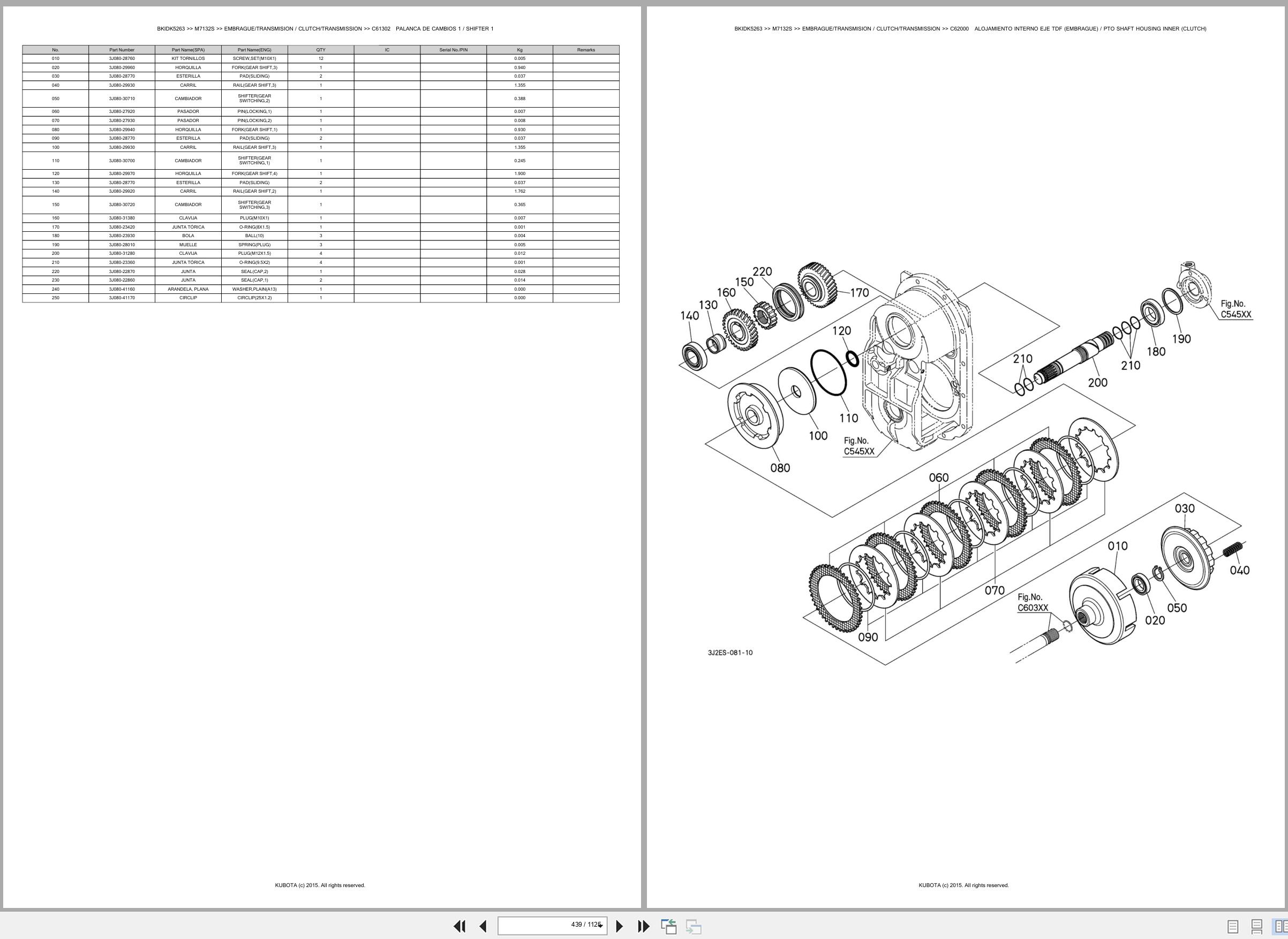 Kubota Tractor M7132S Spare Parts Catalog EN ES (2)