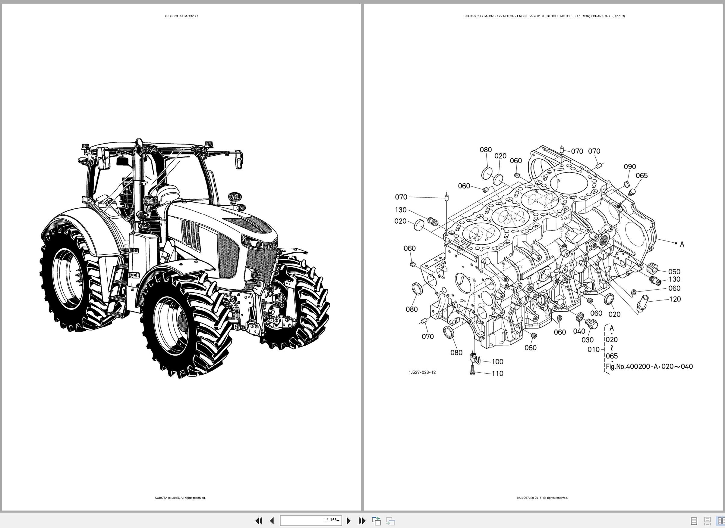 Kubota Tractor M7132SC Spare Parts Catalog EN ES (1)
