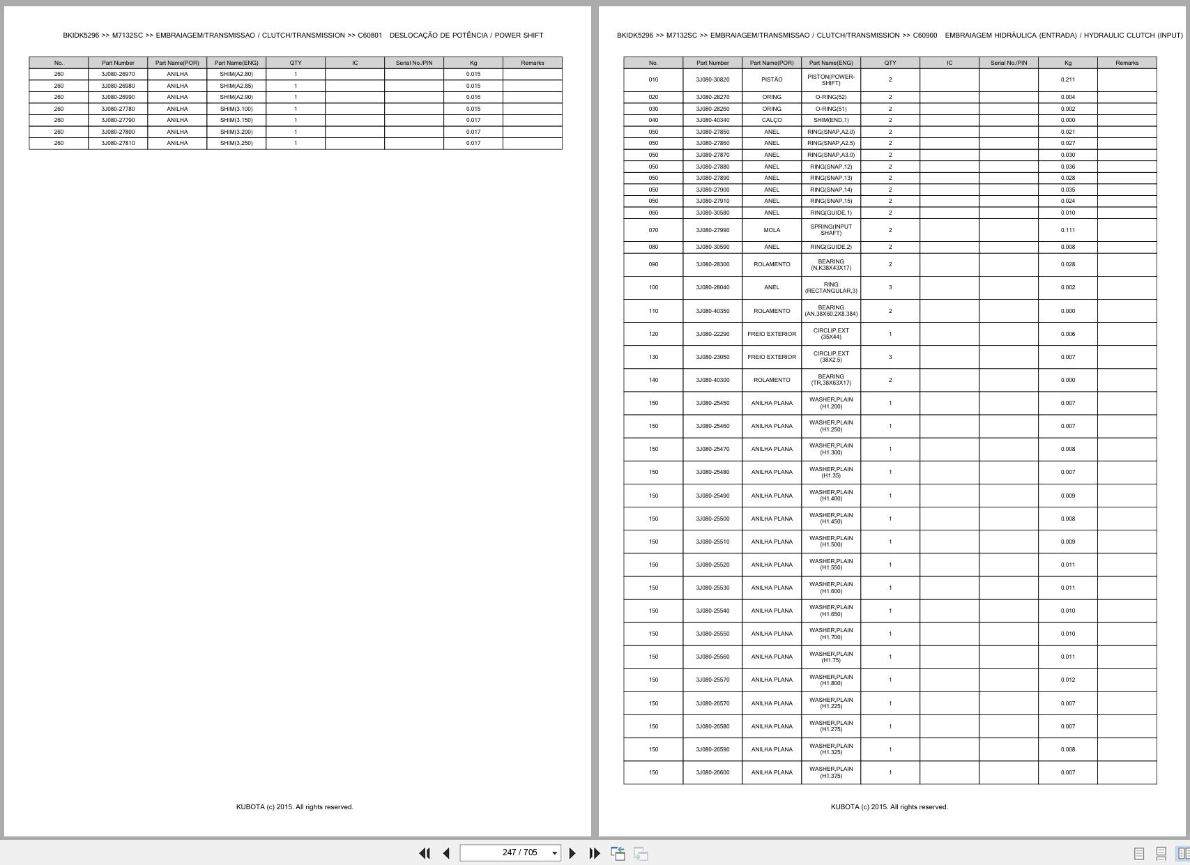 Kubota Tractor M7132SC Spare Parts Catalog EN PT (2)