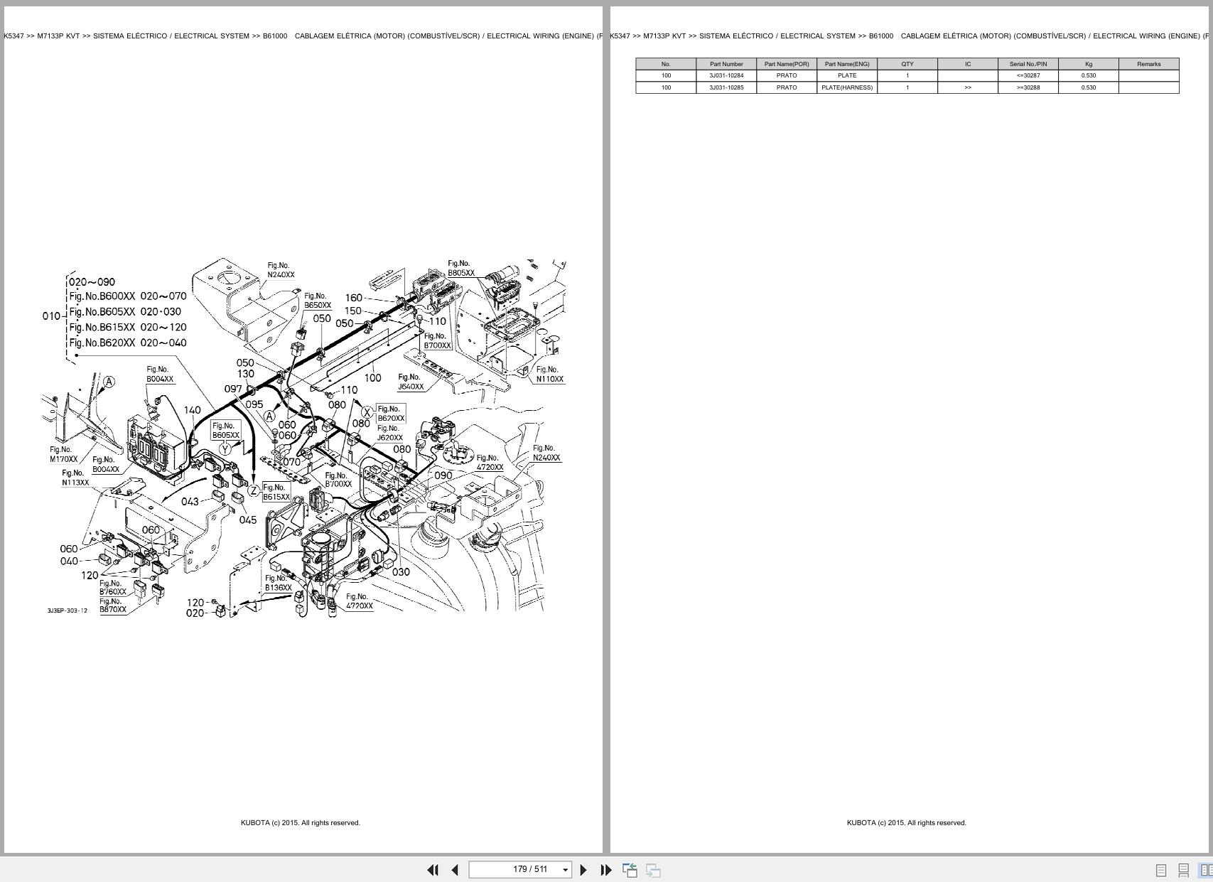 Kubota Tractor M7133P M7133KVT Spare Parts Catalog EN PT (2)